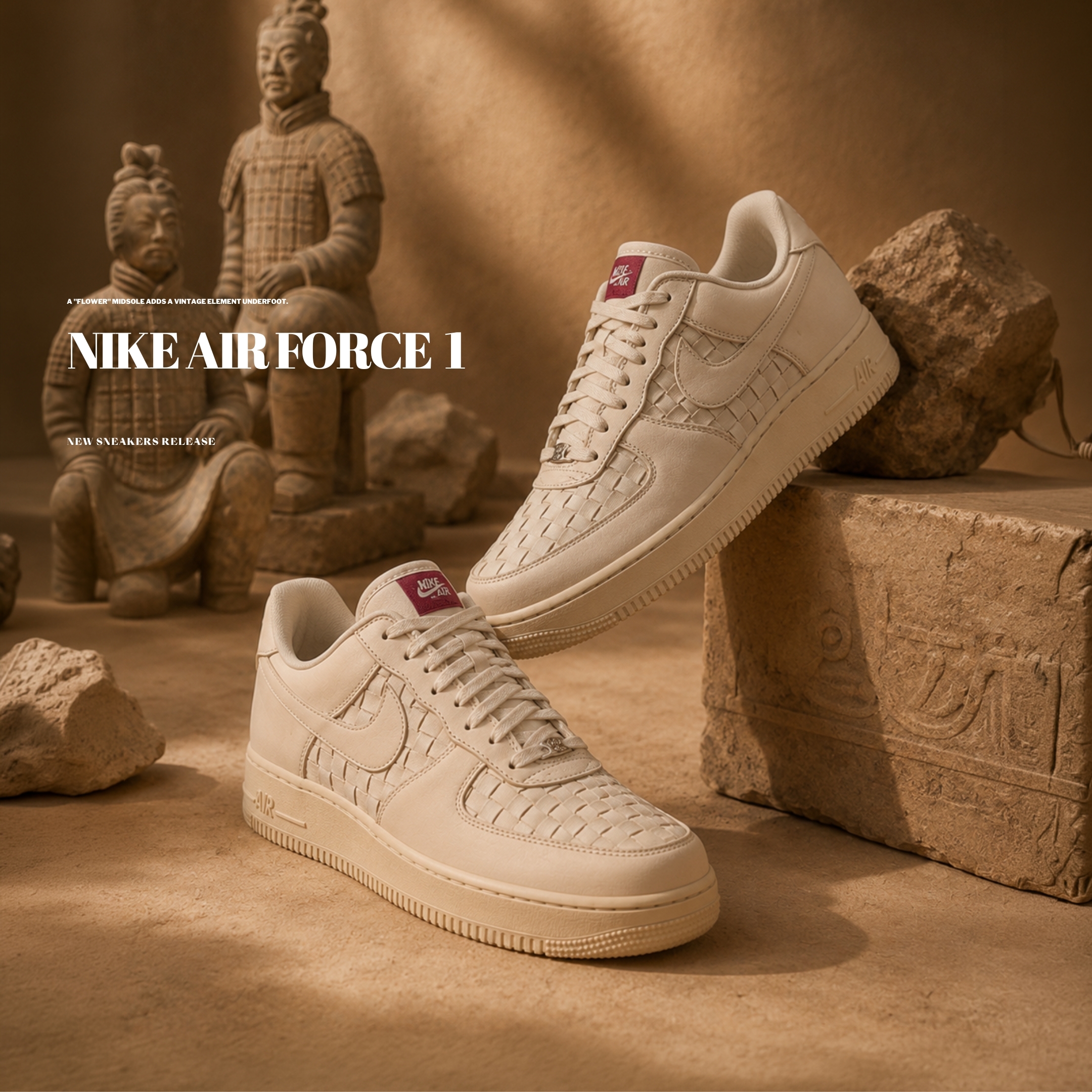 NICEDAY 代購 Nike Air Force 1 兵馬俑 沙色 陶土 奶茶 中國風 編織 摩卡 IM5755-100