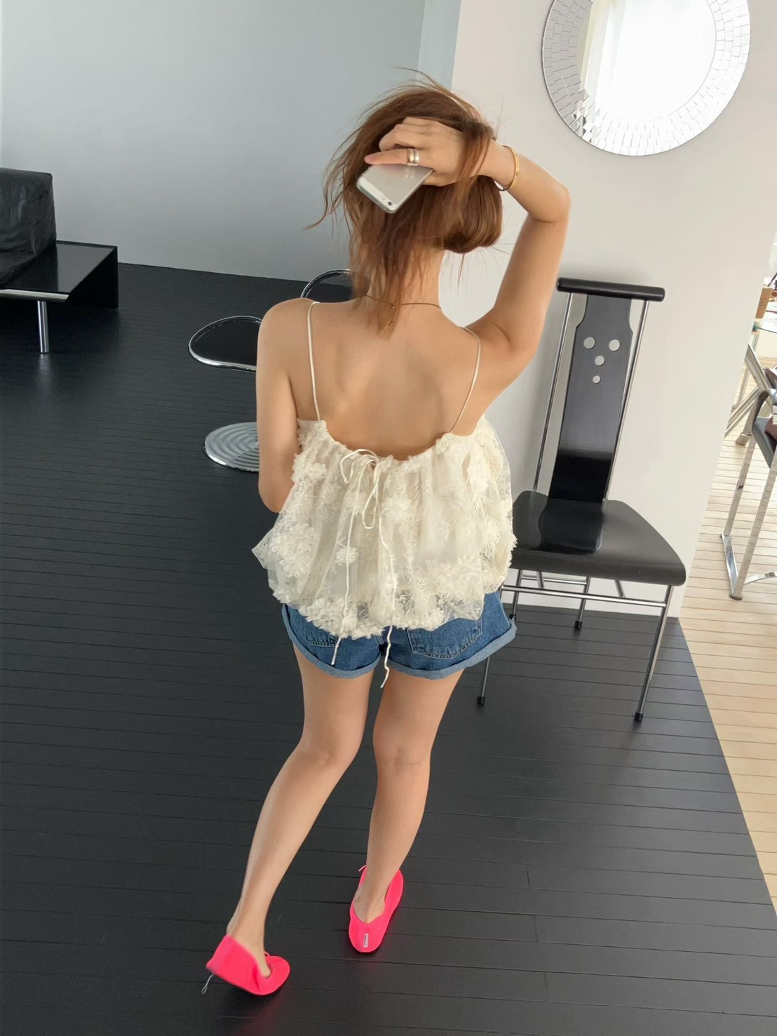 杏花蕾絲氣球背心