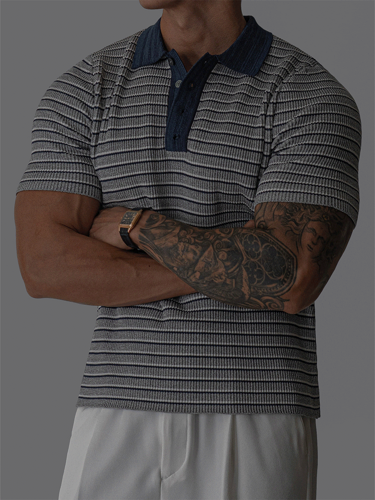 Eden Stripe Crop Short Sleeve Knit