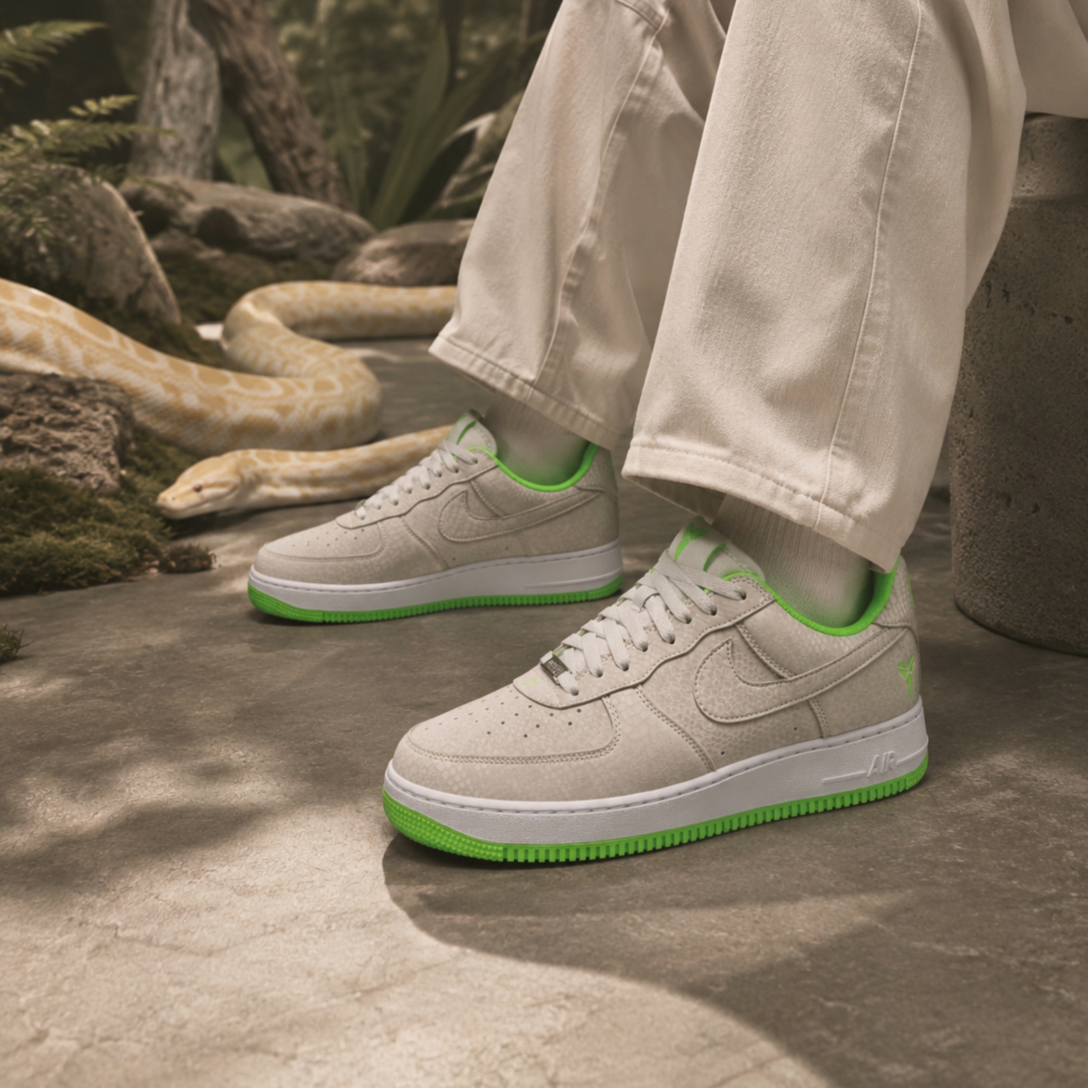 NICEDAY 代購 Kobe Bryant x Nike Air Force 1 科比 老大 聯名 沙色 綠 青竹絲 蛇 曼巴 IB0018-006