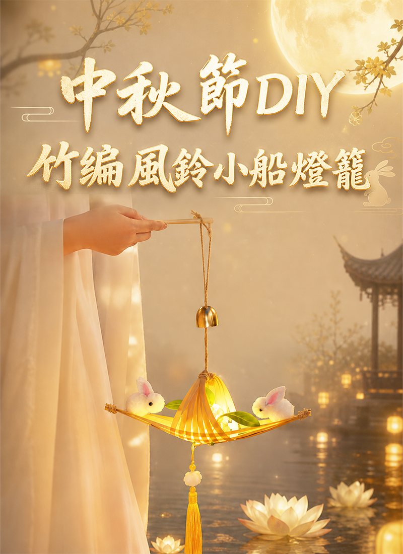 中秋節DIY 竹編風鈴小船燈籠 AUT2609