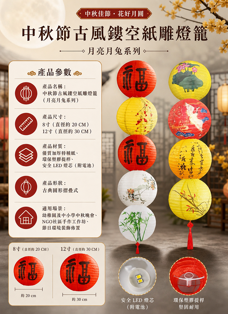 中秋節 古風國潮紙燈籠 AUT2616