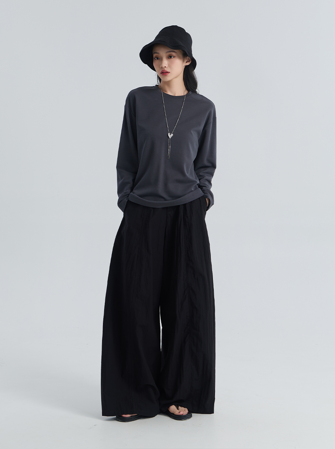 【期間限定】圓領寬鬆長袖TEE