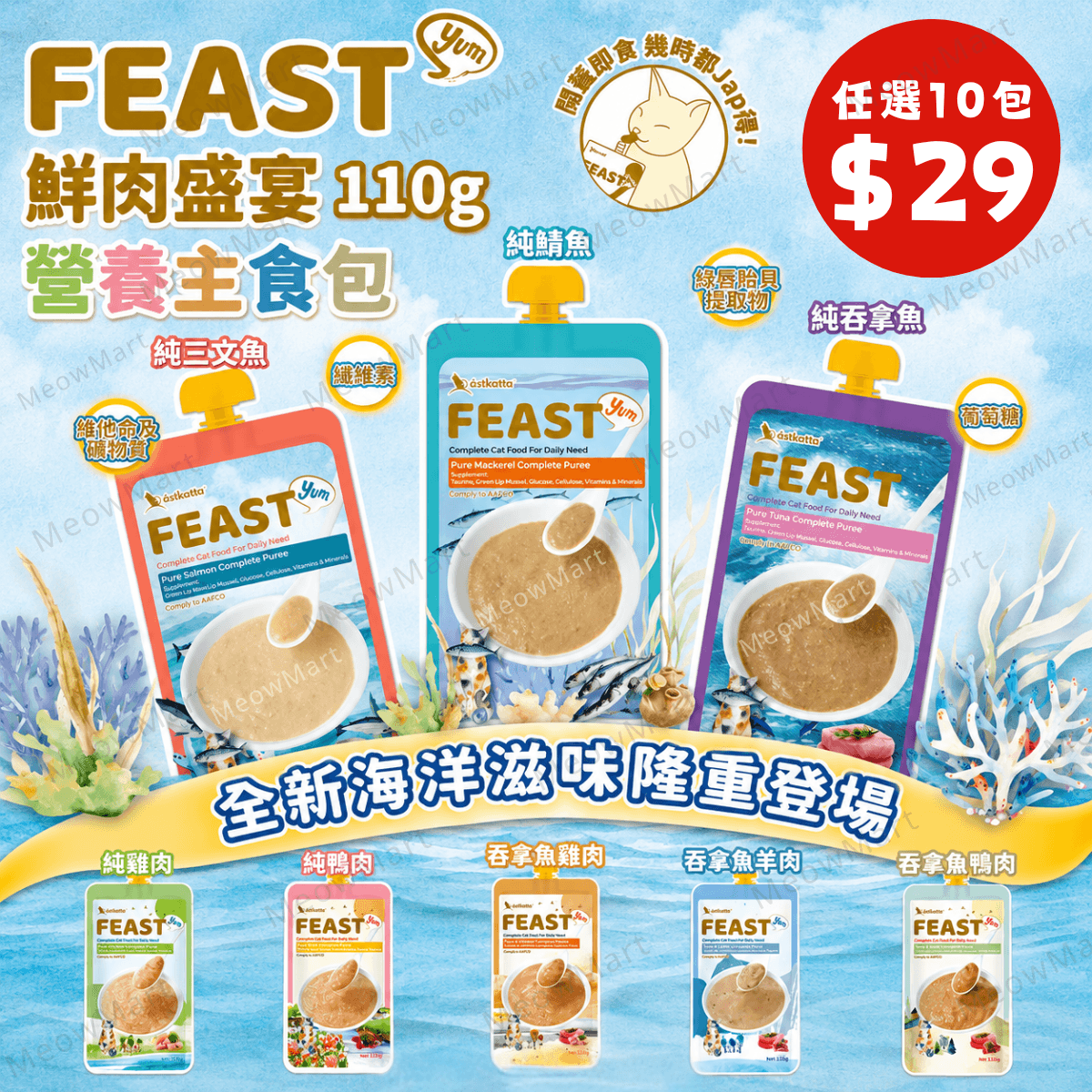 Astkatta Feast Complete Cat Puree 110g x 10