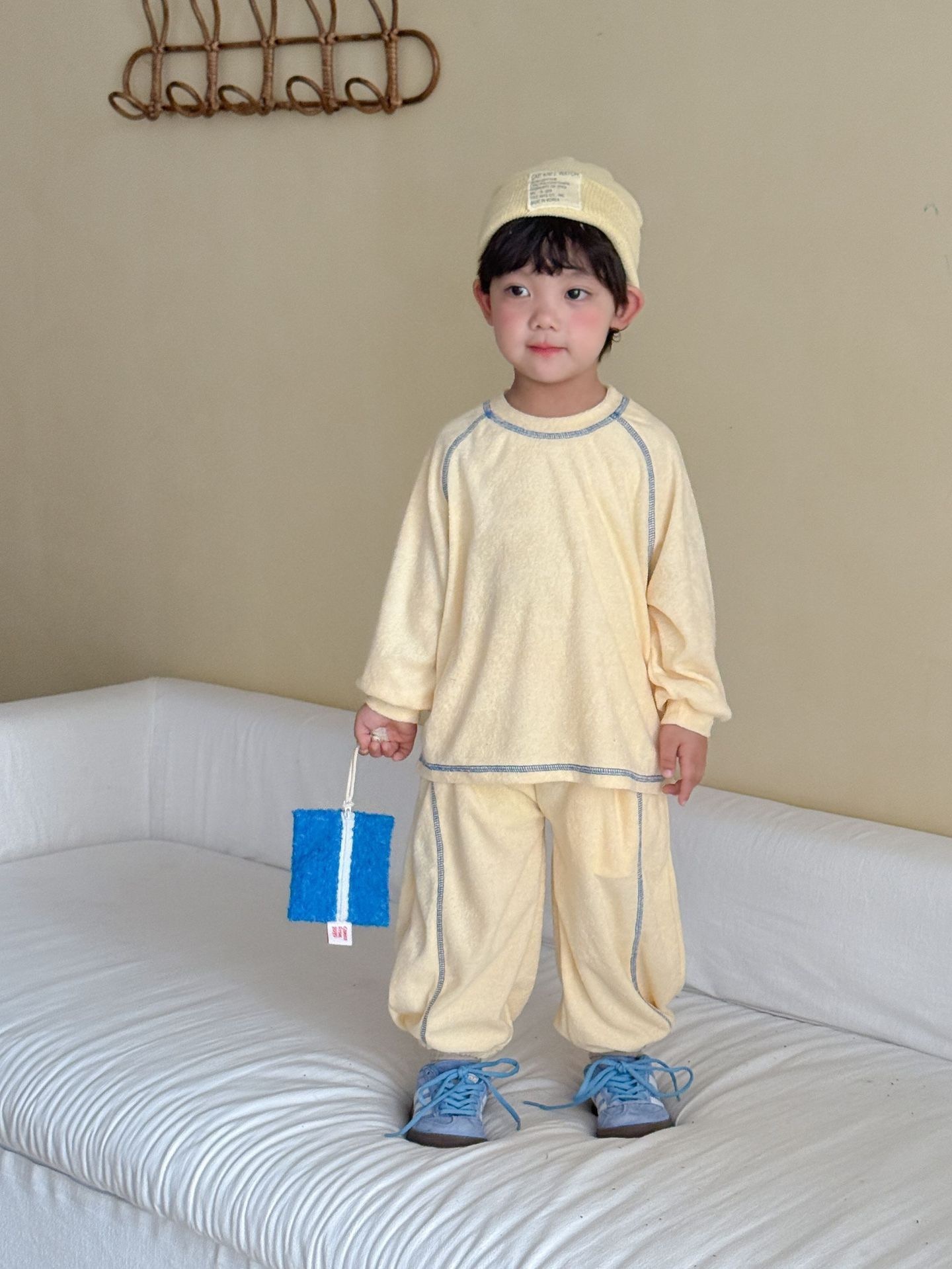 兄弟姐妹一起穿_兩色粉嫩軟糖毛巾布套裝