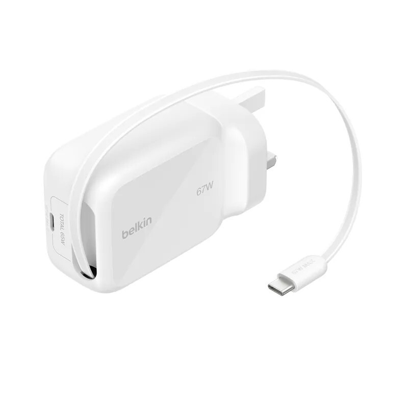 Belkin BoostCharge Pro GaN Retractable Cable Charger 67W WCH022