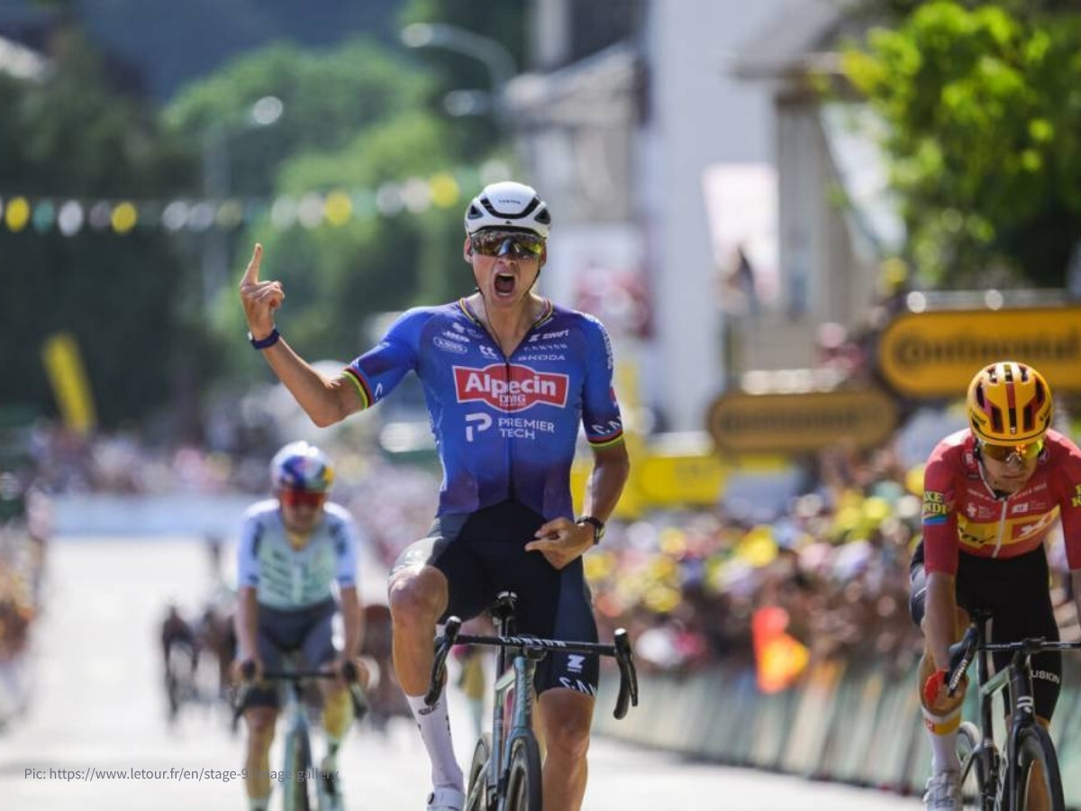 Mathieu van der Poel 贏得環法 Stage 9 經典突圍衝線瞬間