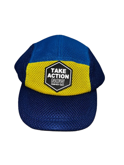 【Nishimatsuya】TAKE ACTION Kids All-Mesh Colorblock Cap (Yellow/Blue)