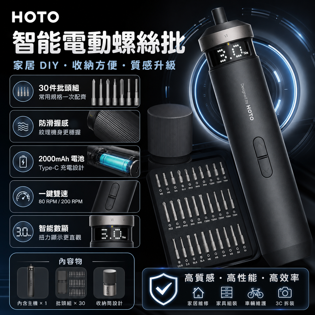 【預購】HOTO H071457 PixelDrive 無線電動螺絲批套裝