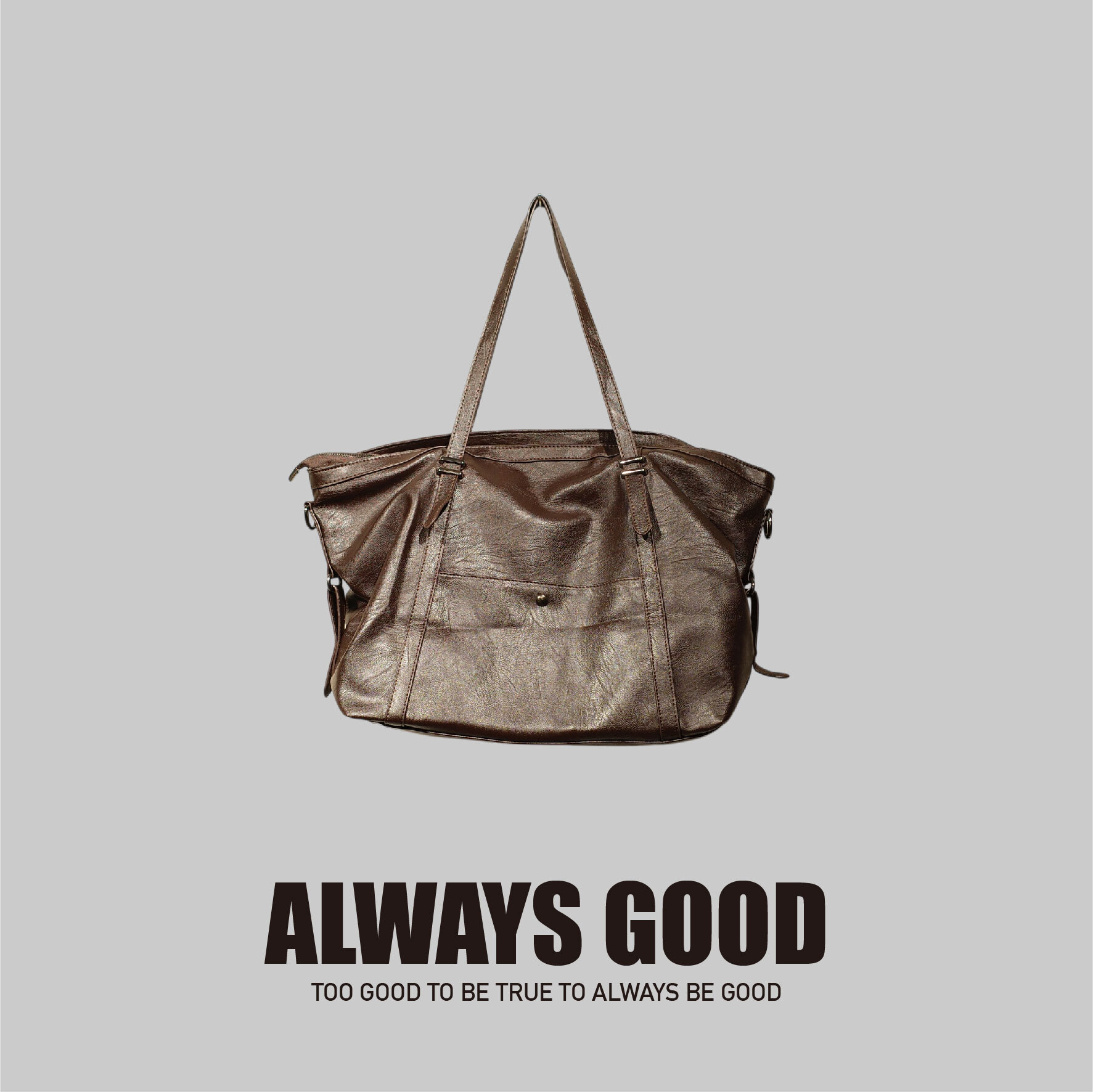『Always_Good』復古 棕色 皮革 手提 單肩 斜背包