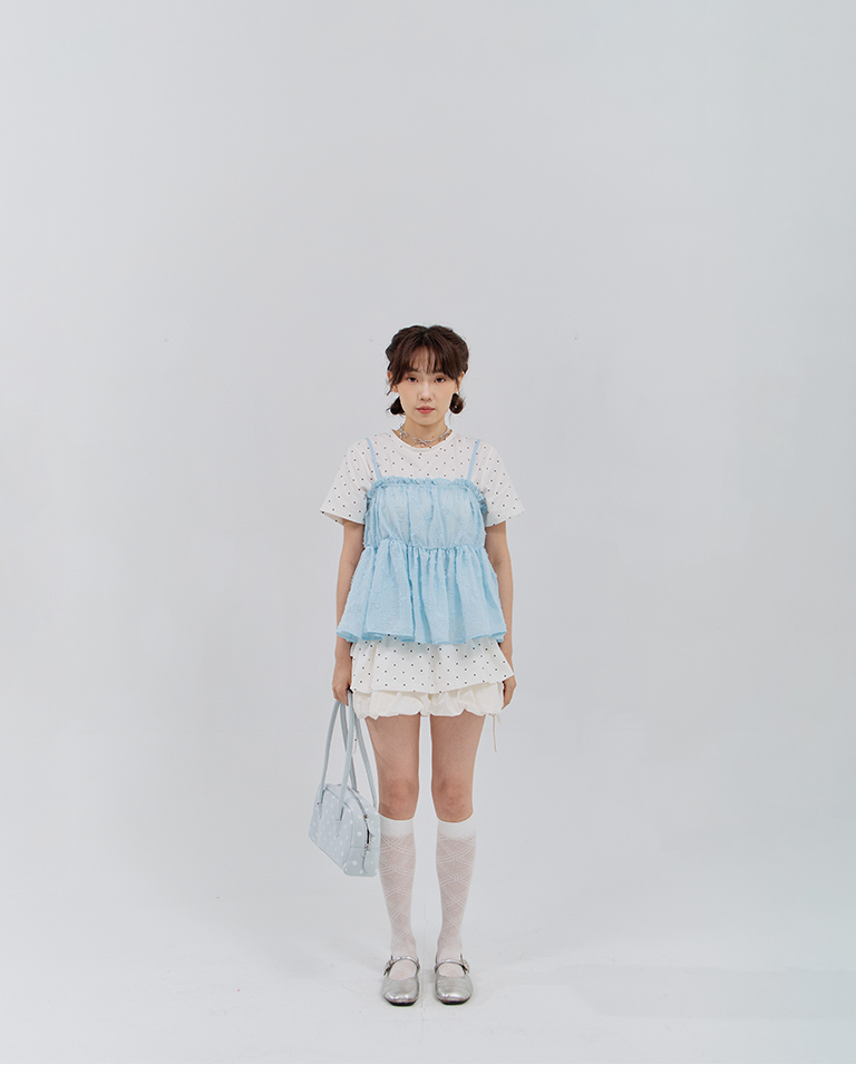 3D Mesh Jacquard Thin Shoulder Cover-Up Vest - Blue【01099783】in stock+pre-order