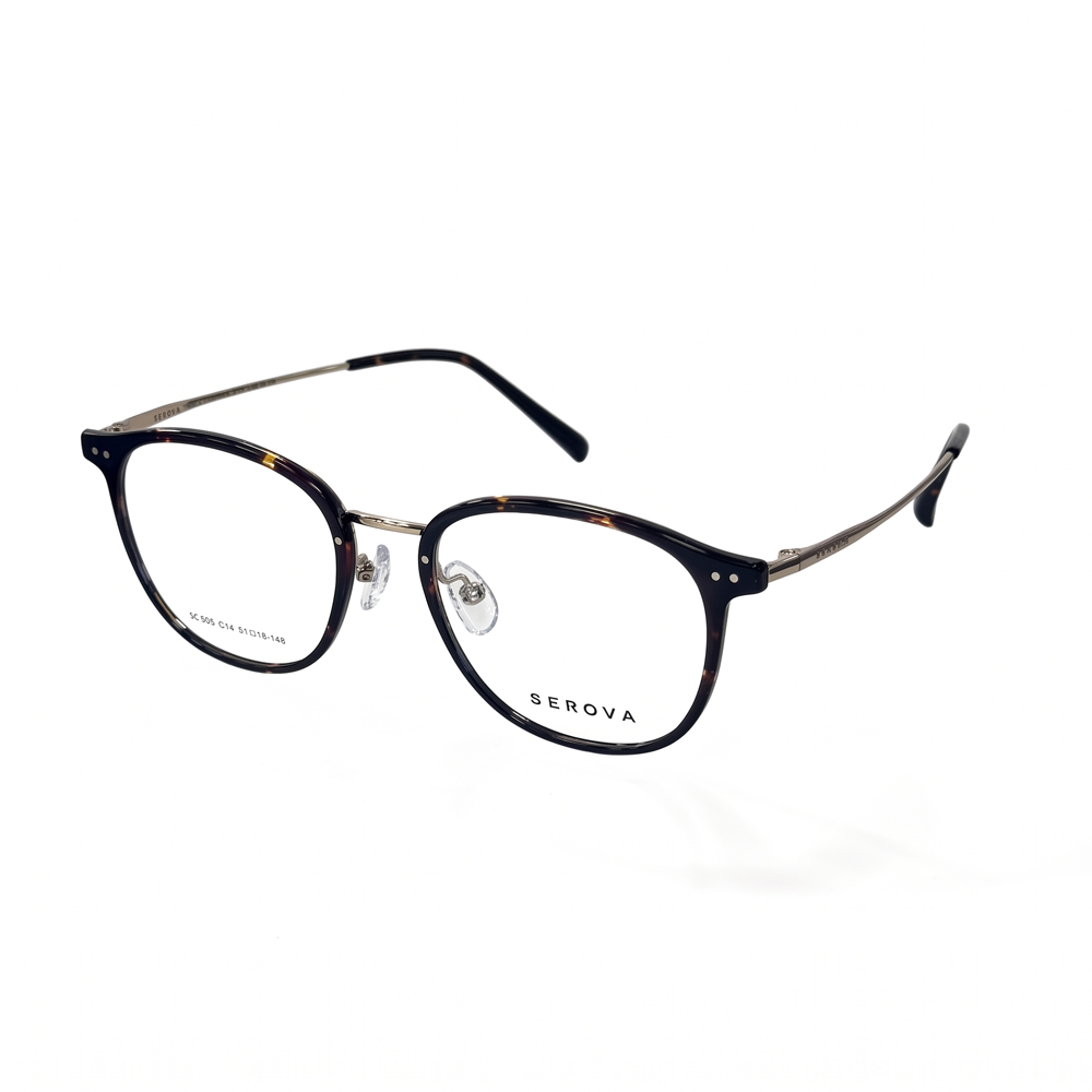 【SEROVA】SC905 C14 圓框光學眼鏡♦(金/琥珀)
