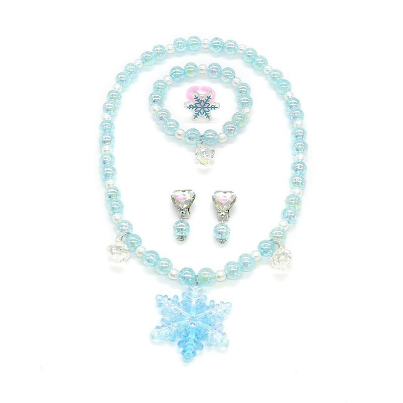 萬聖節 艾莎公主配件系列 雪花項鍊4件組-PS421