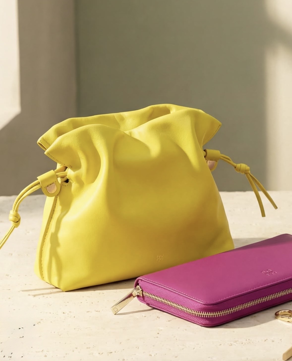 Dudu Leather bag Ischia -  534-6071-48 Citrus yellow