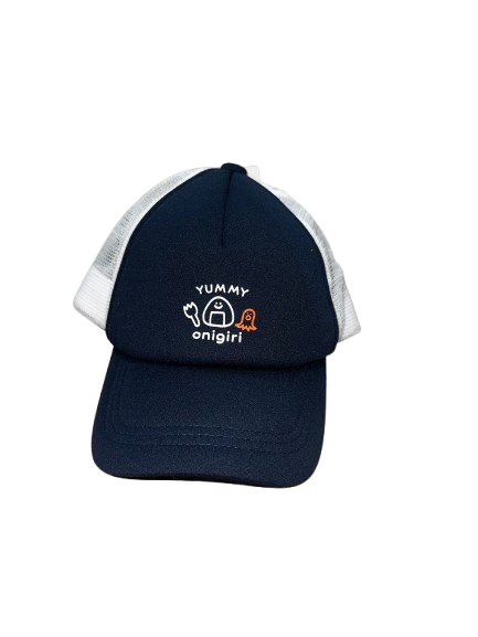【Nishimatsuya】YUMMY ONIGIRI Cute Rice Ball Kids Mesh Cap (Navy/White)