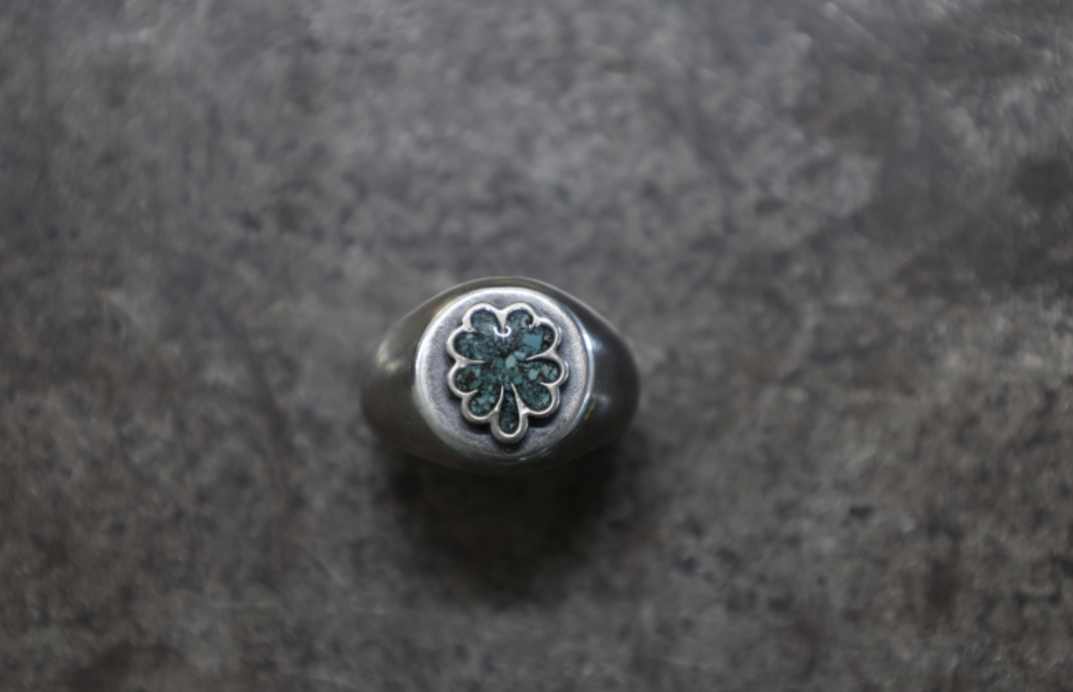 FC SE-1582 round signet/clover/chip turquoise