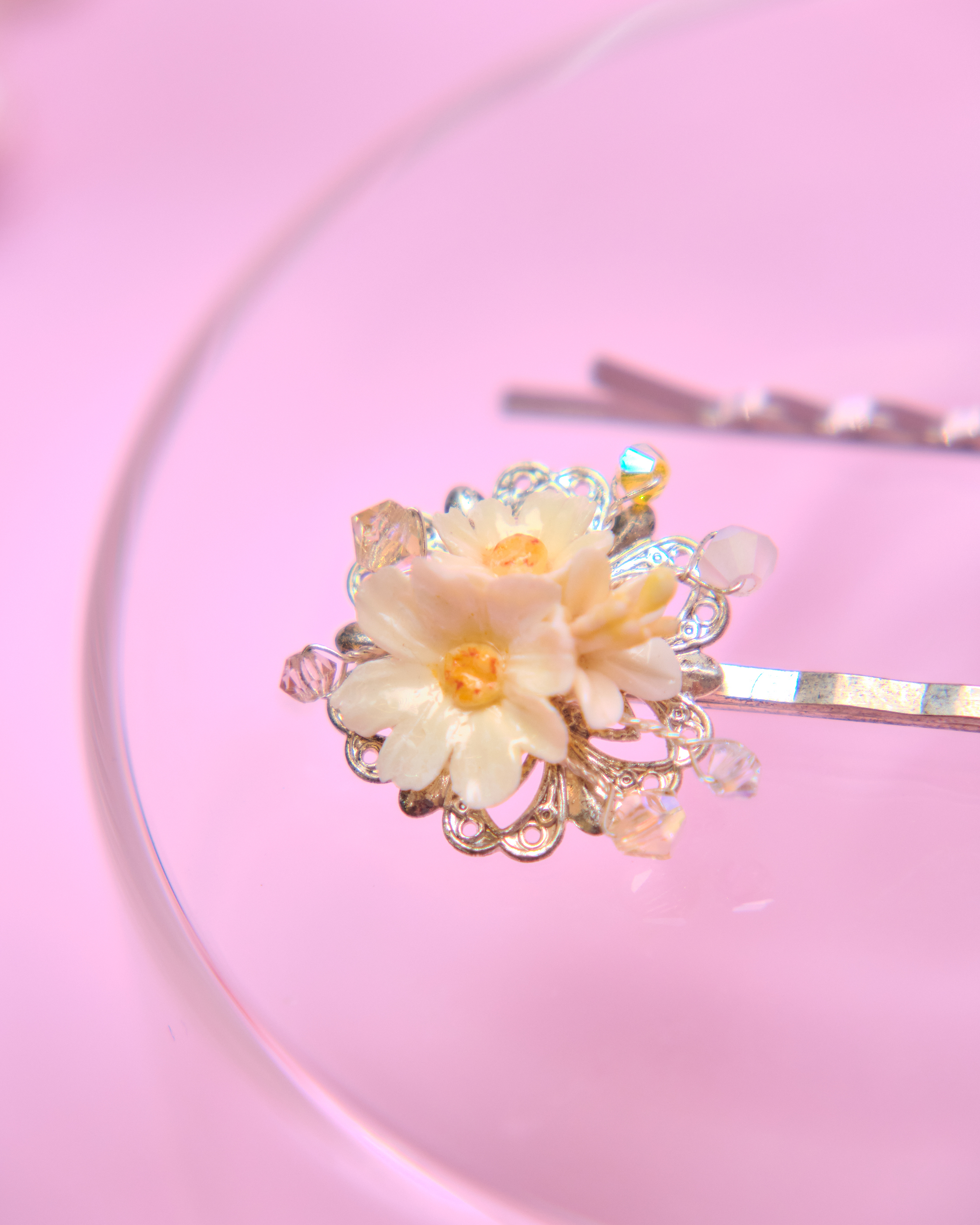 13755 Mini Floral Hair Pin Duo Set