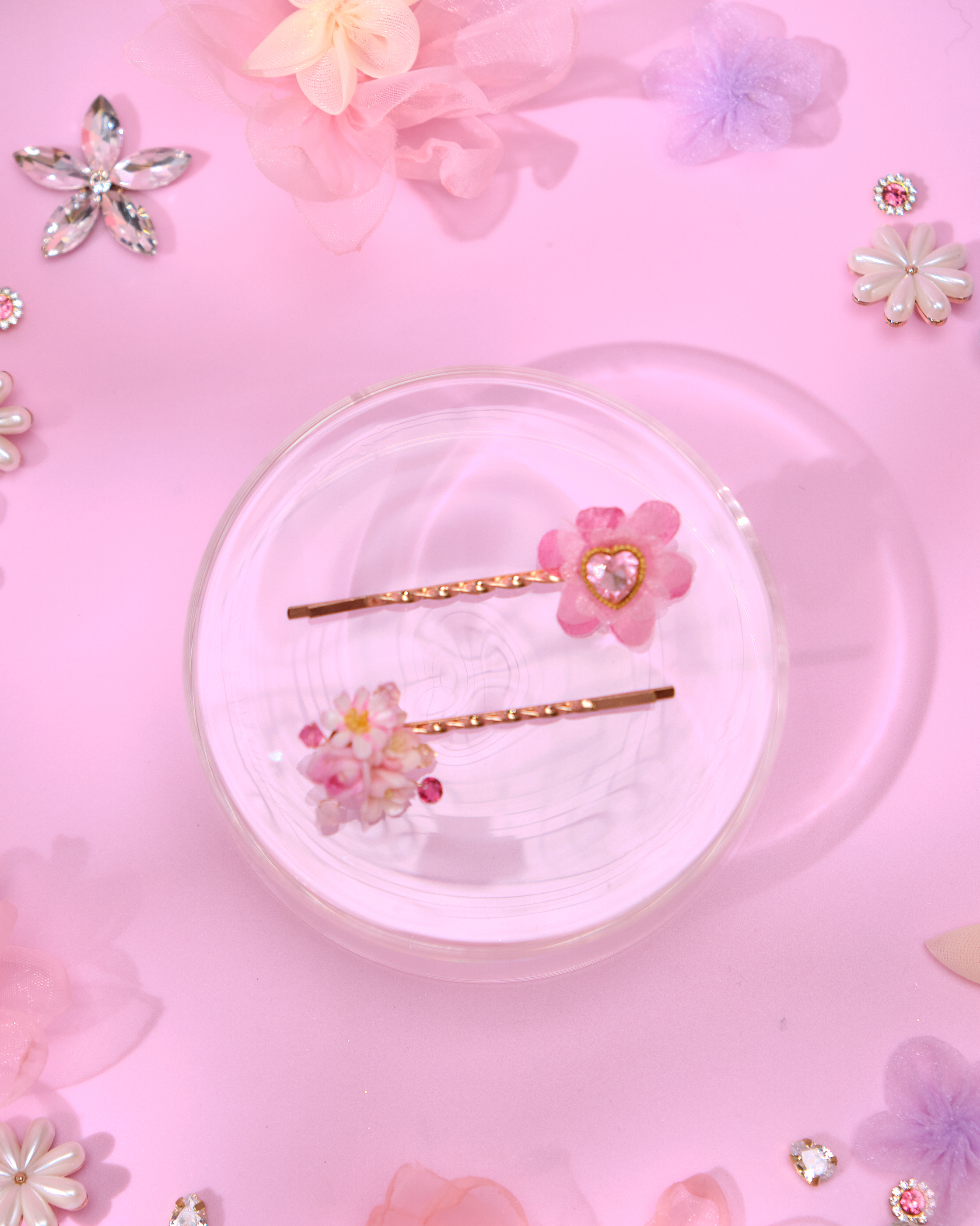 13754 Mini Floral Hair Pin Duo Set