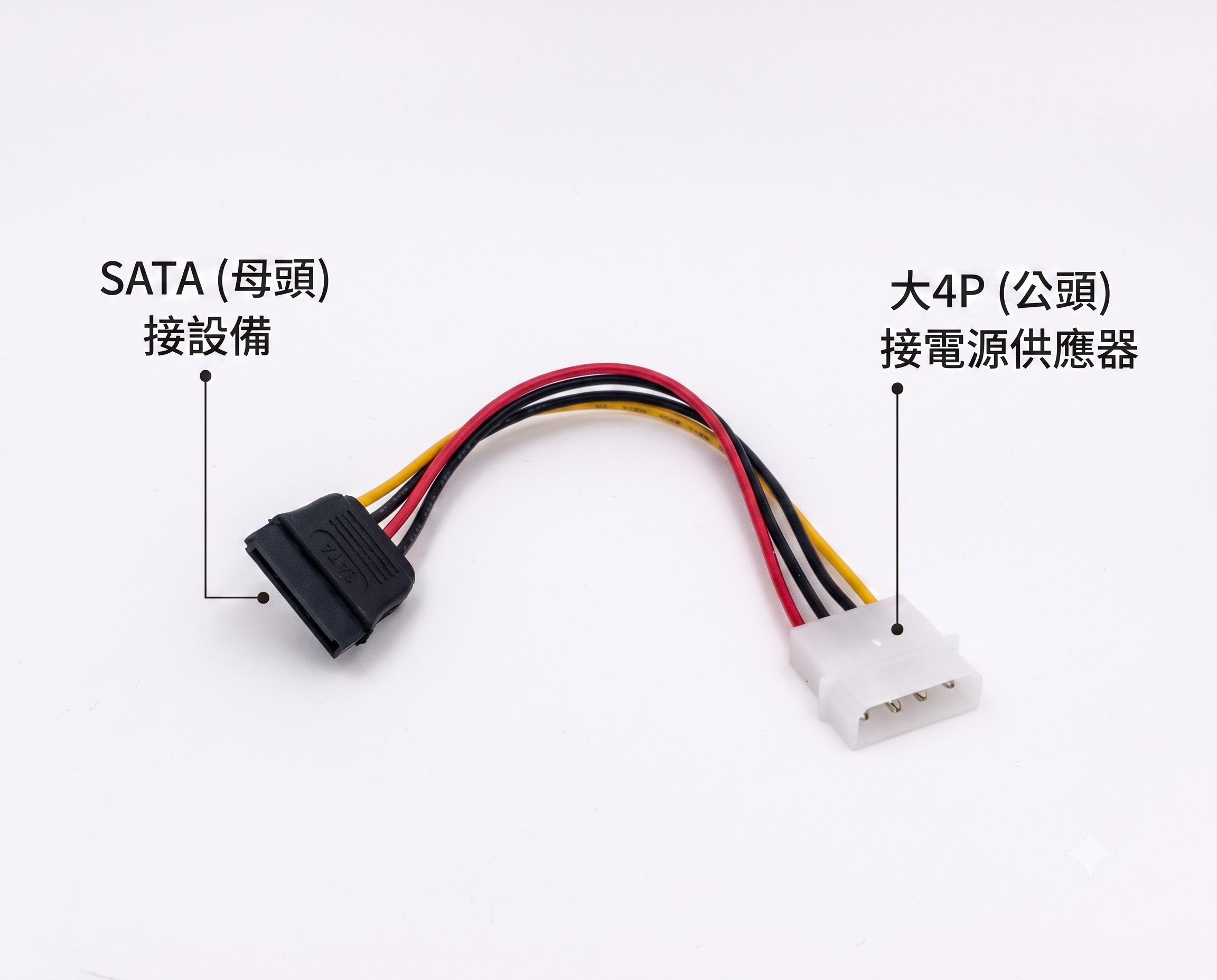 大4P 公頭 轉 SATA 母頭 轉接電源線 4P 公轉母 電源轉接線 轉接線