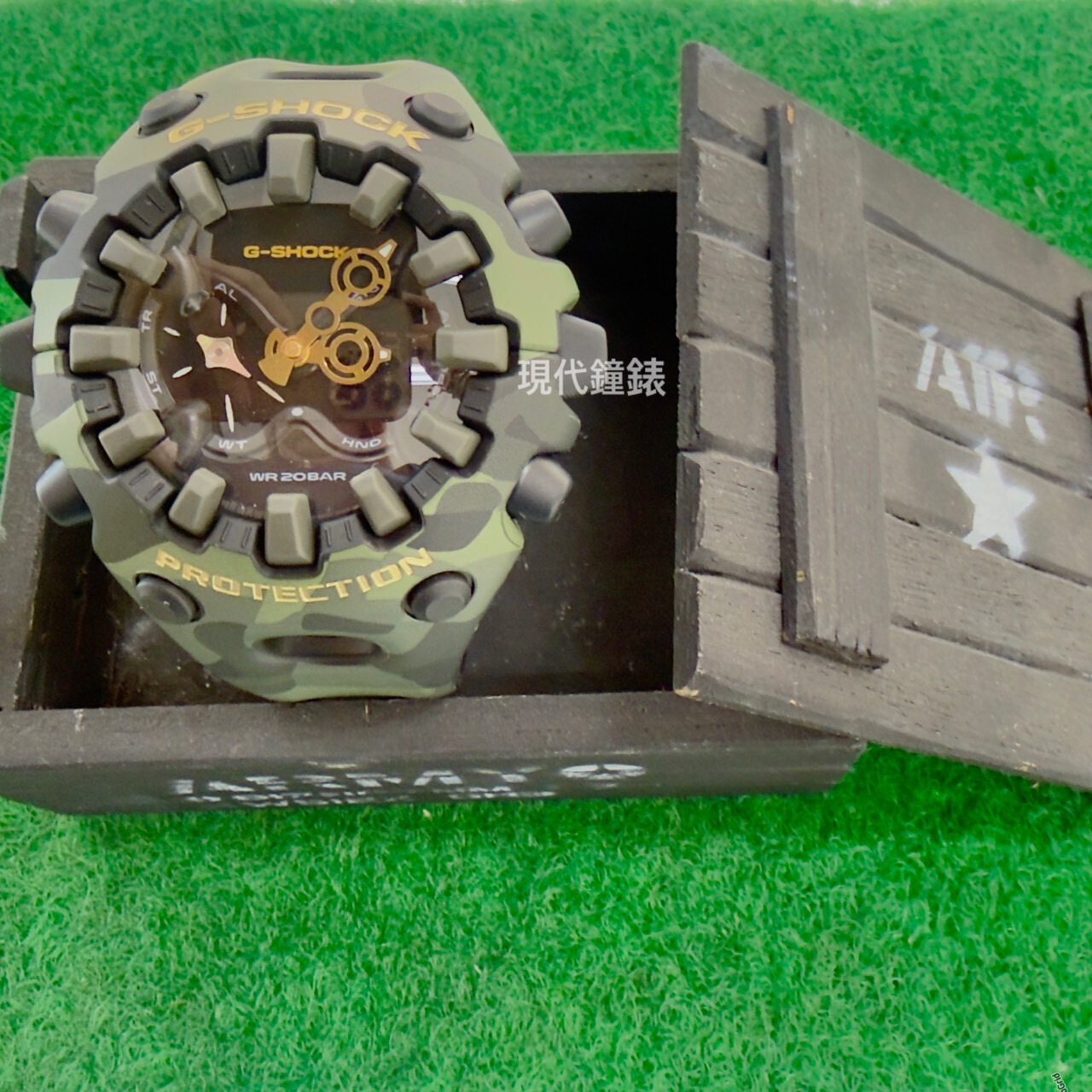 【G-SHOCK】Bold Camo 迷彩金系列手錶GA-V01CMG-3A 58.2mm 現代鐘錶