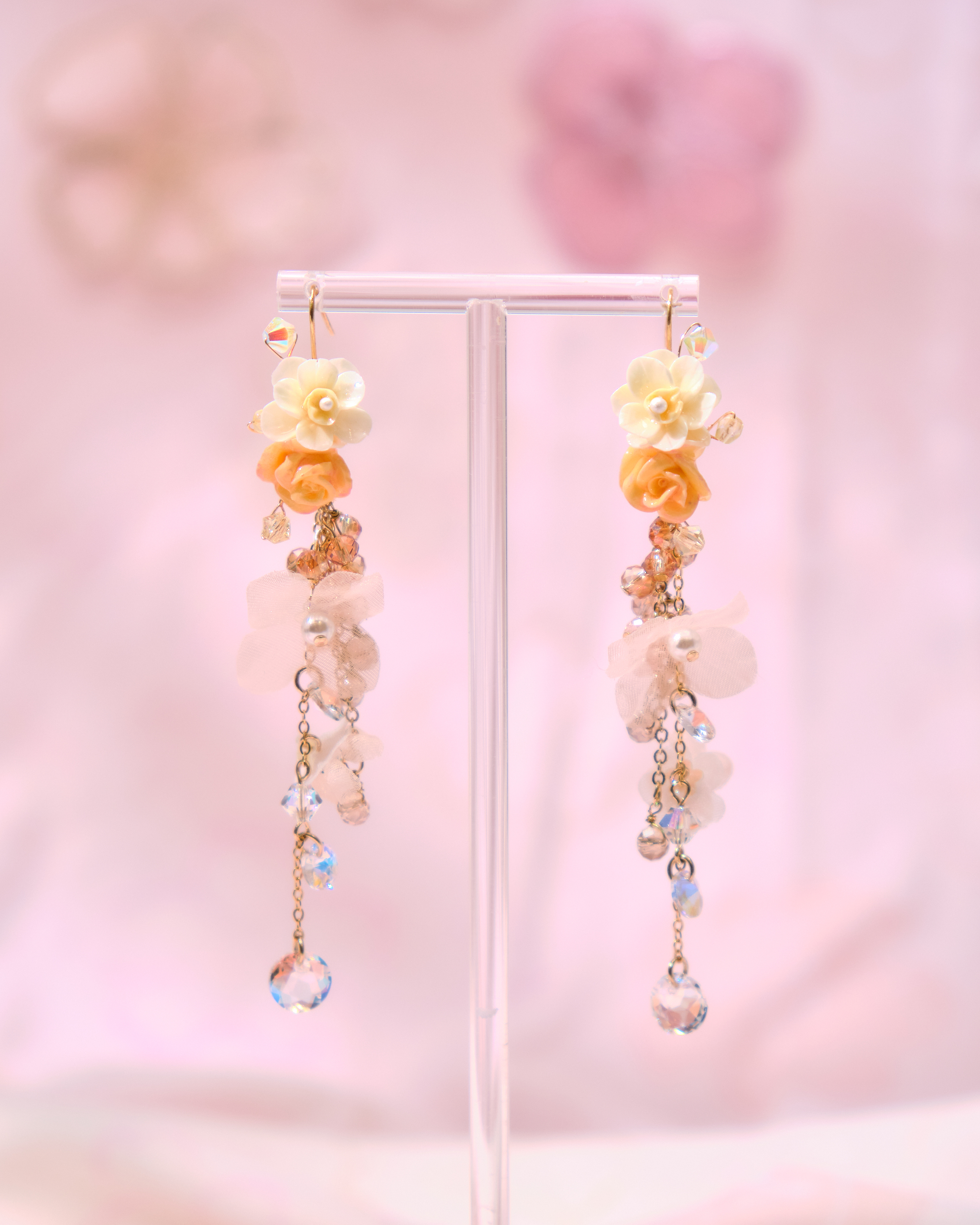 13738 Long Floral Whisper Earrings