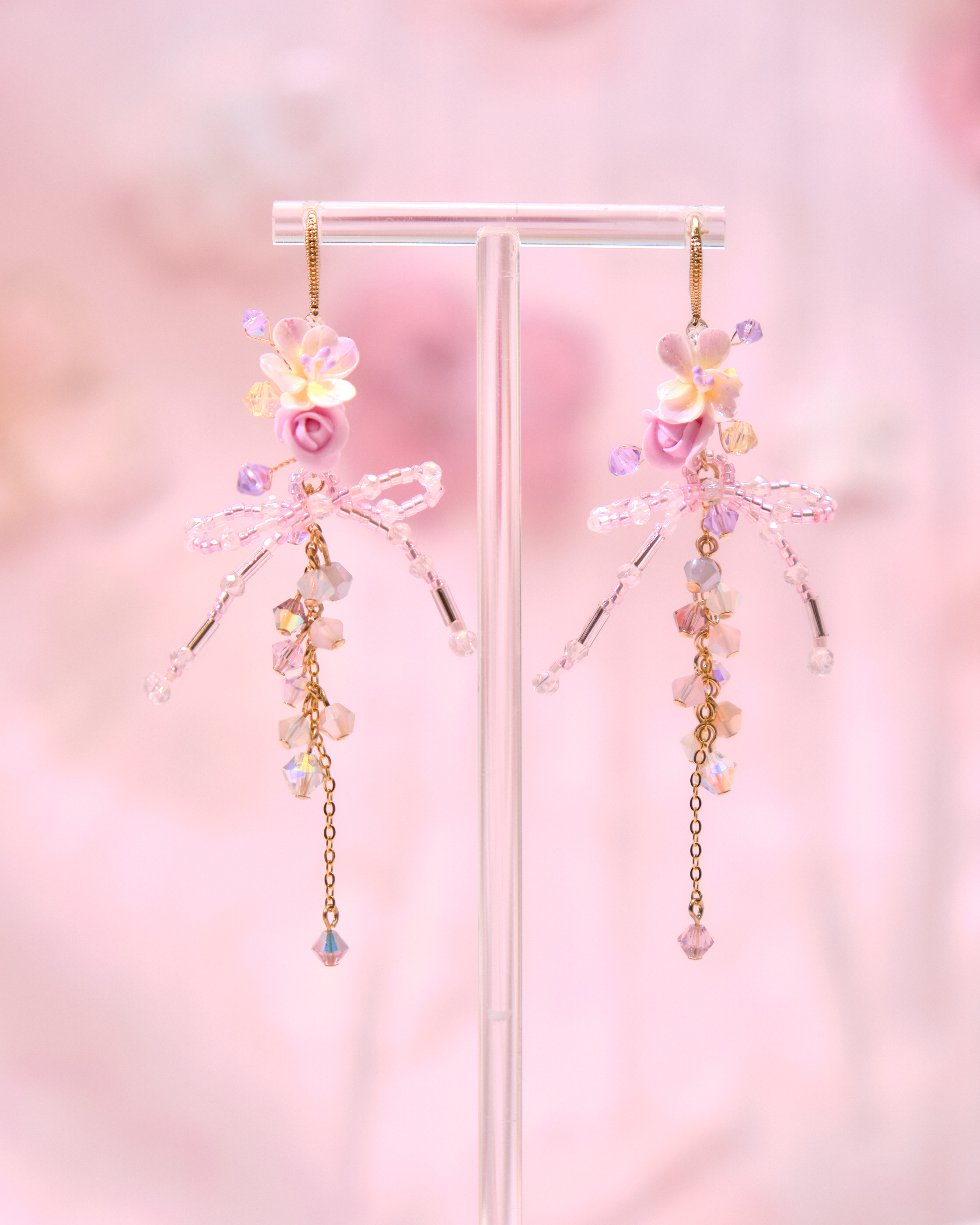 13737 Long Floral Whisper Earrings