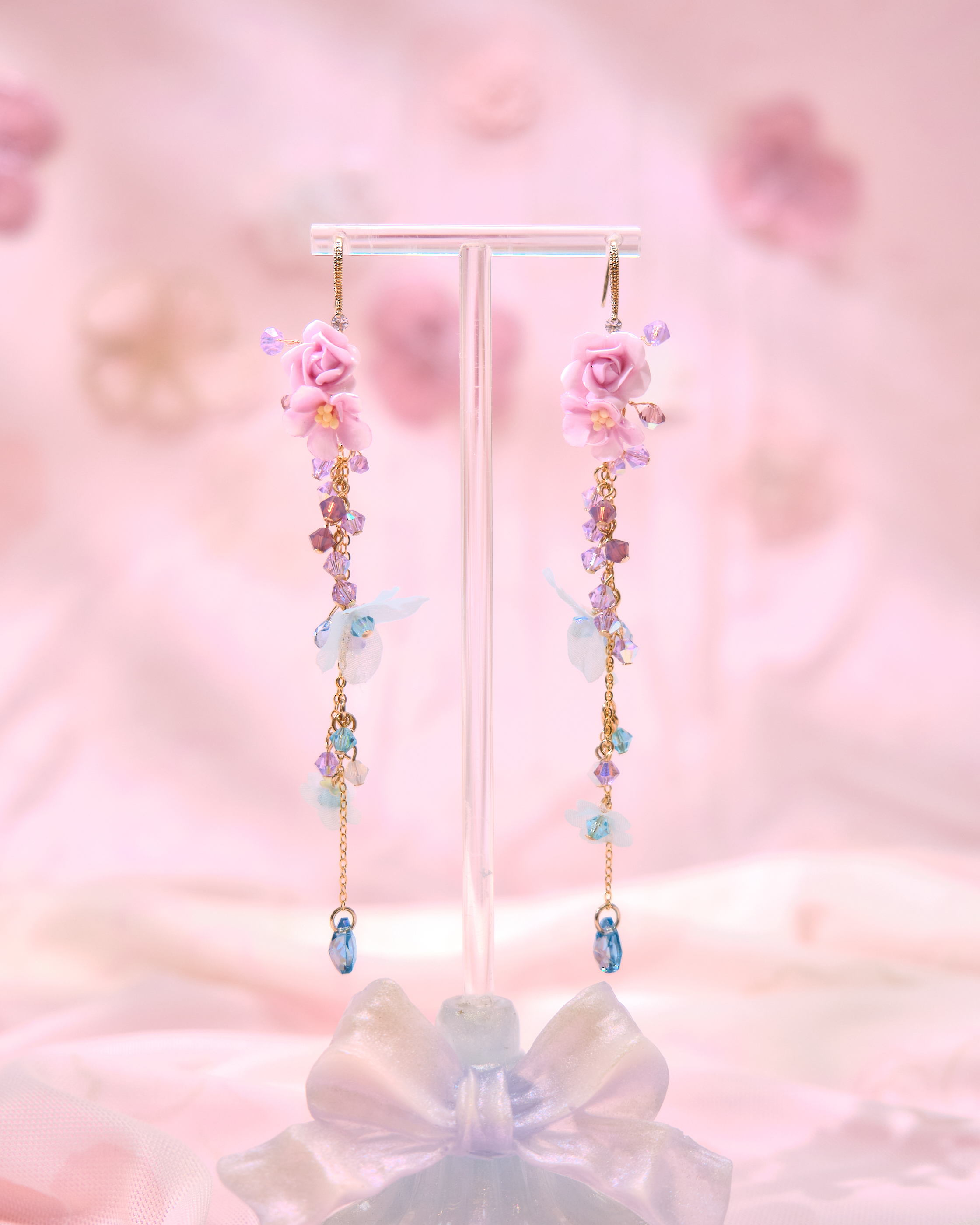 13736 Long Floral Whisper Earrings