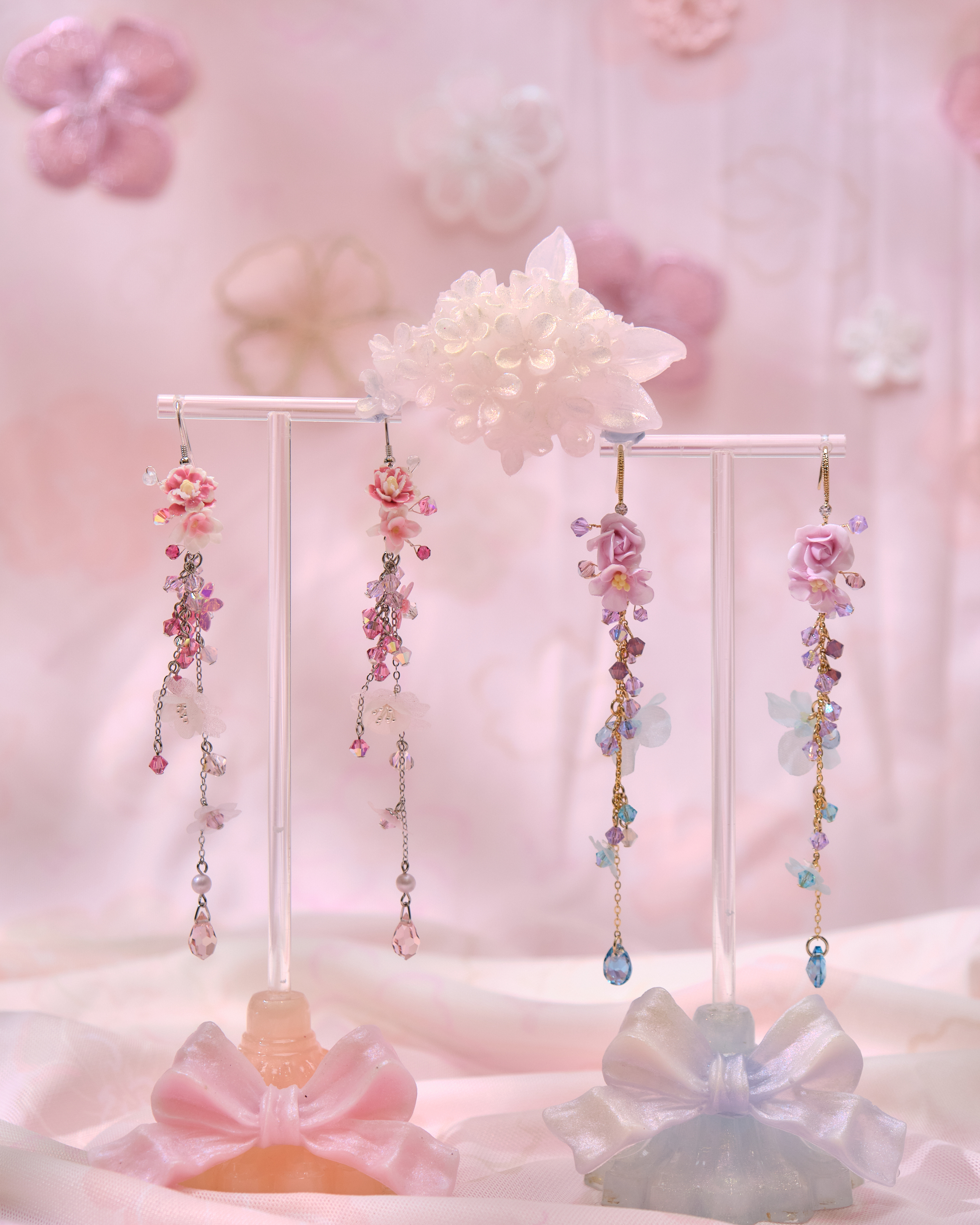 13735 Long Floral Whisper Earrings