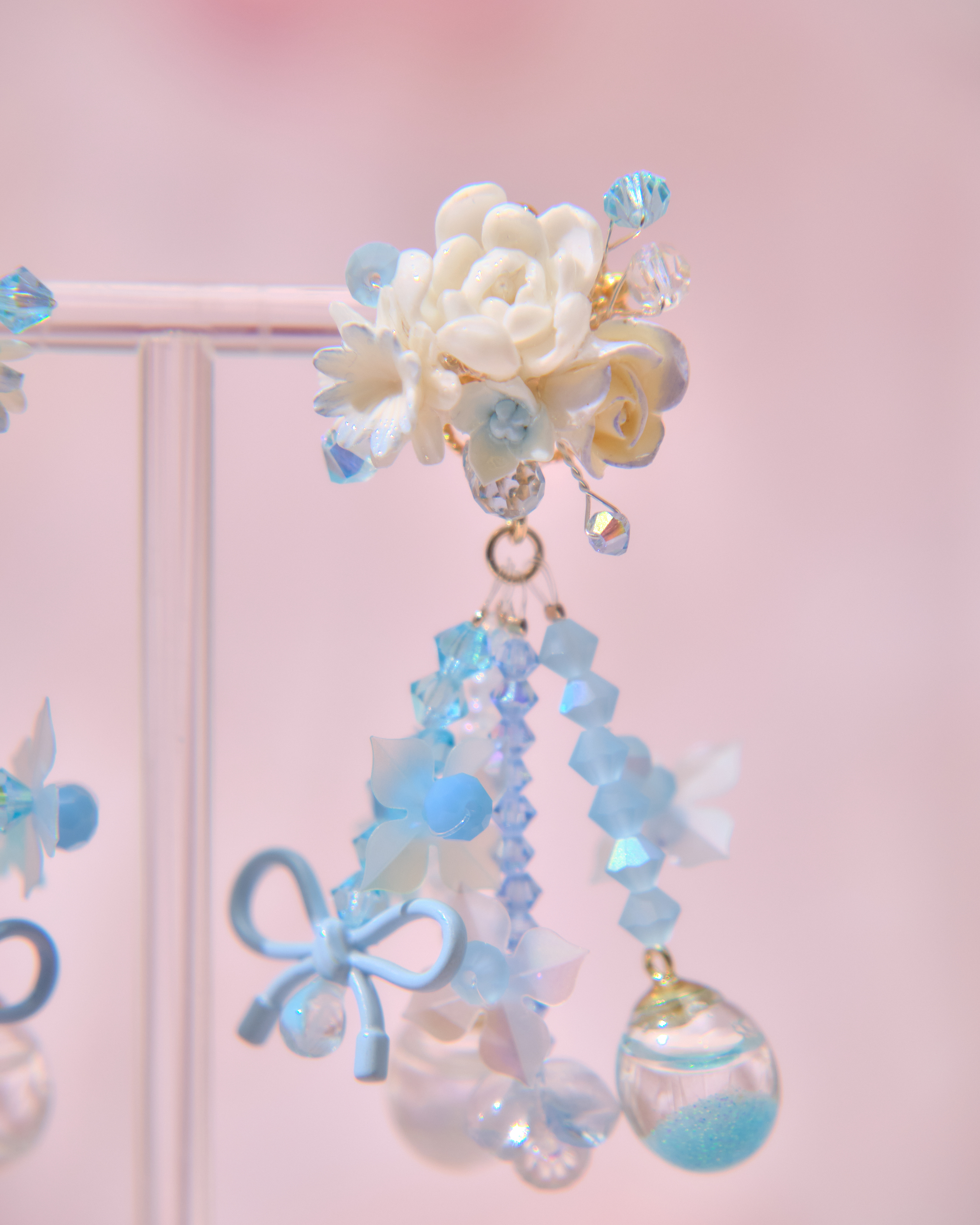 13734 Pastel Bow & Floral Earrings