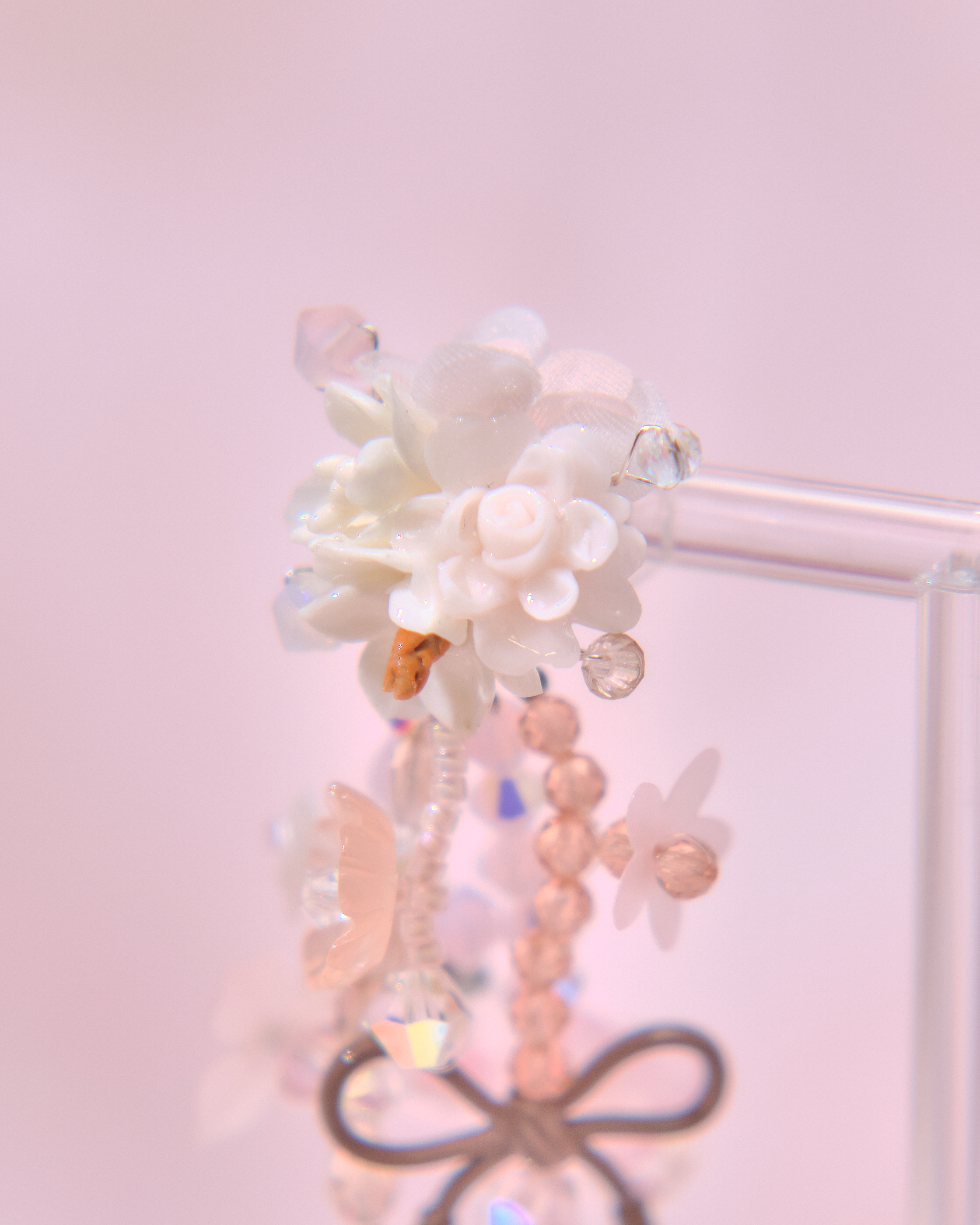 13733 Pastel Bow & Floral Earrings