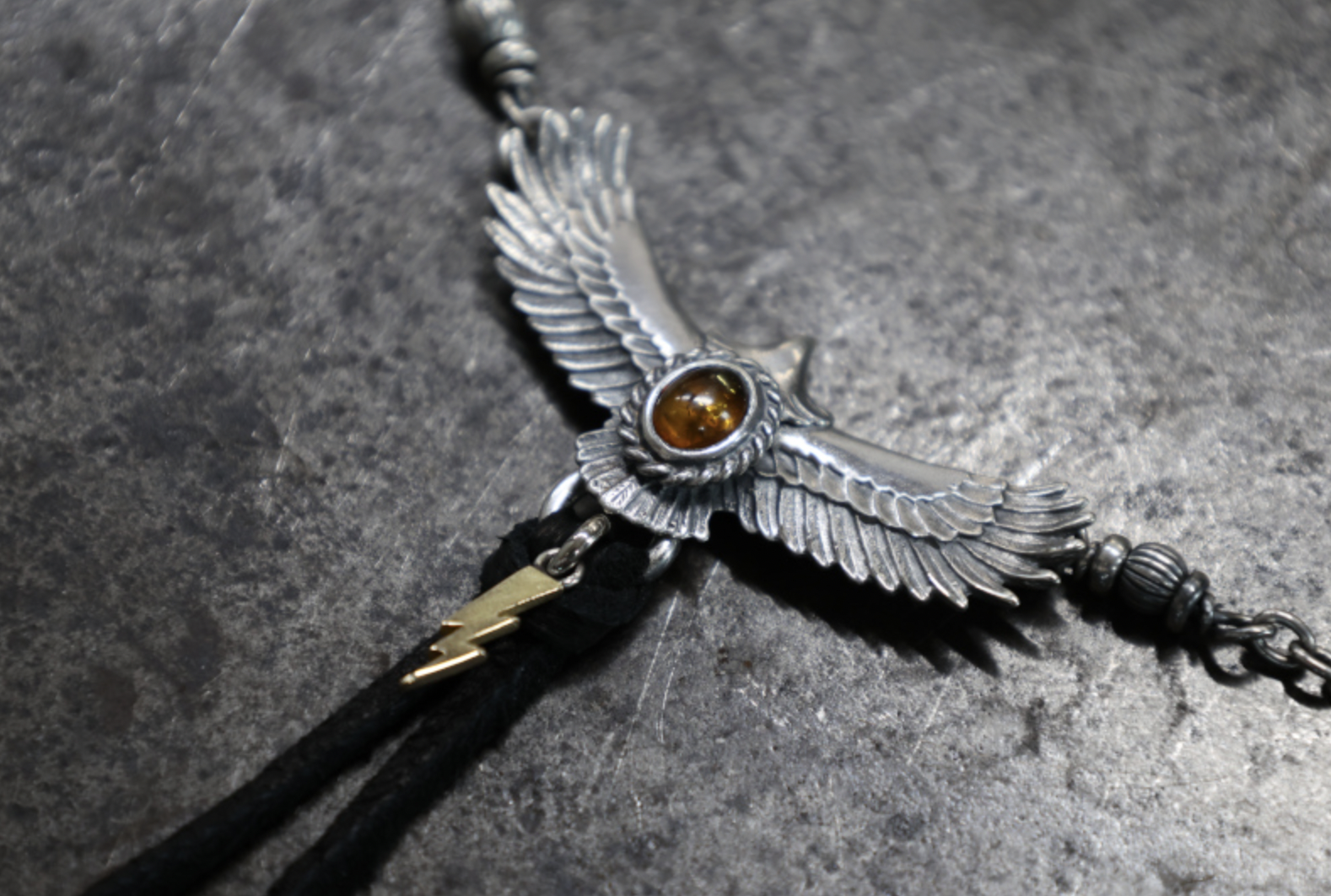 FC SE-1588 small eagle necklace/K18 lightning