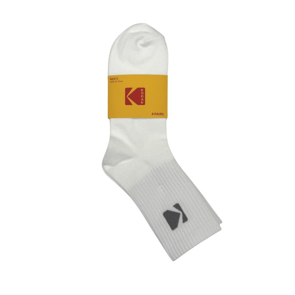 【 限量現貨 】KODAK 經典 logo 系列 韓系潮流 中筒襪4入組