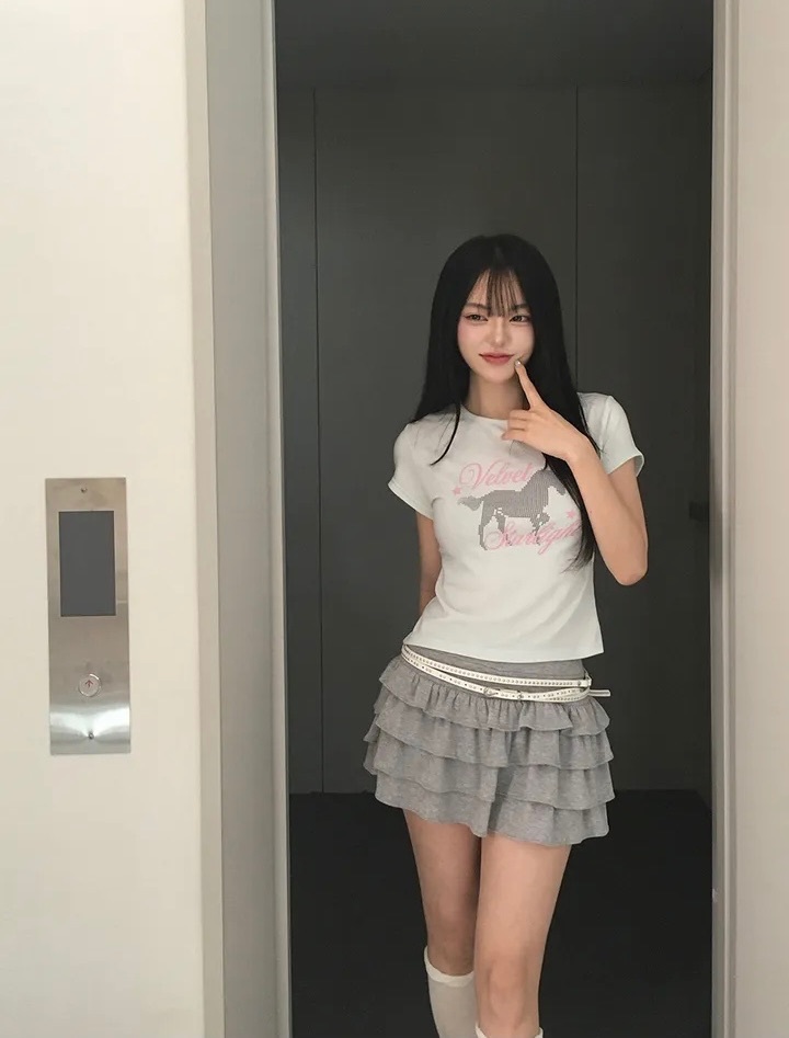 【19 JUL截單！首批優惠價預訂】韓國馬仔圖案修身TEE（6色）