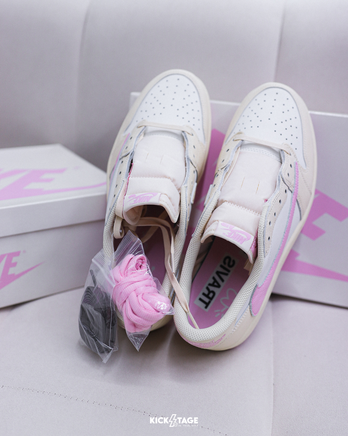 （連線代購商品）NIKE AIR JORDAN 1 X TRAVIS SCOTT 'SHY PINK' 粉紅 倒鉤 休閒鞋【IQ7604-100】AJ1TS 241231
