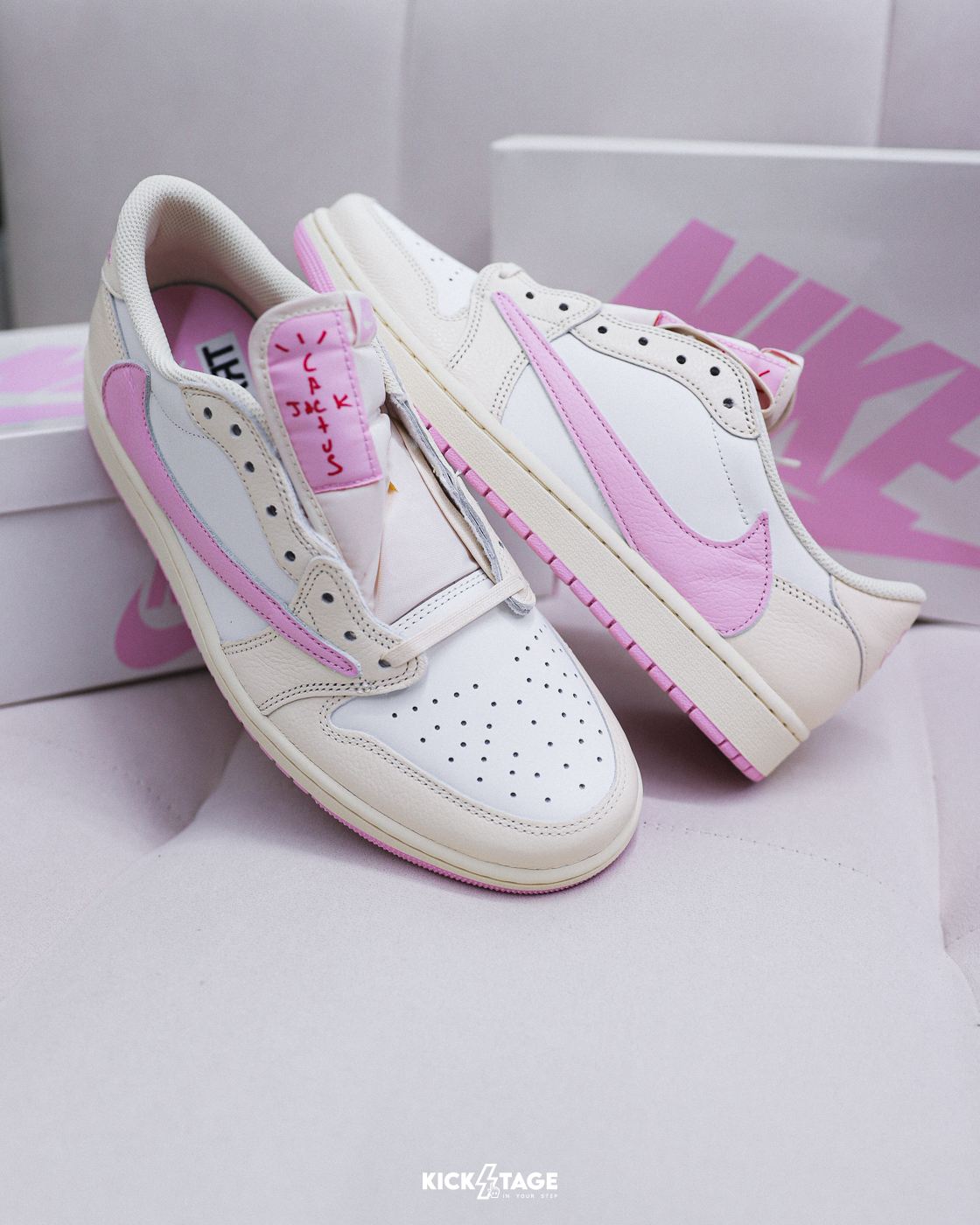 （連線代購商品）NIKE AIR JORDAN 1 X TRAVIS SCOTT 'SHY PINK' 粉紅 倒鉤 休閒鞋【IQ7604-100】AJ1TS 241231
