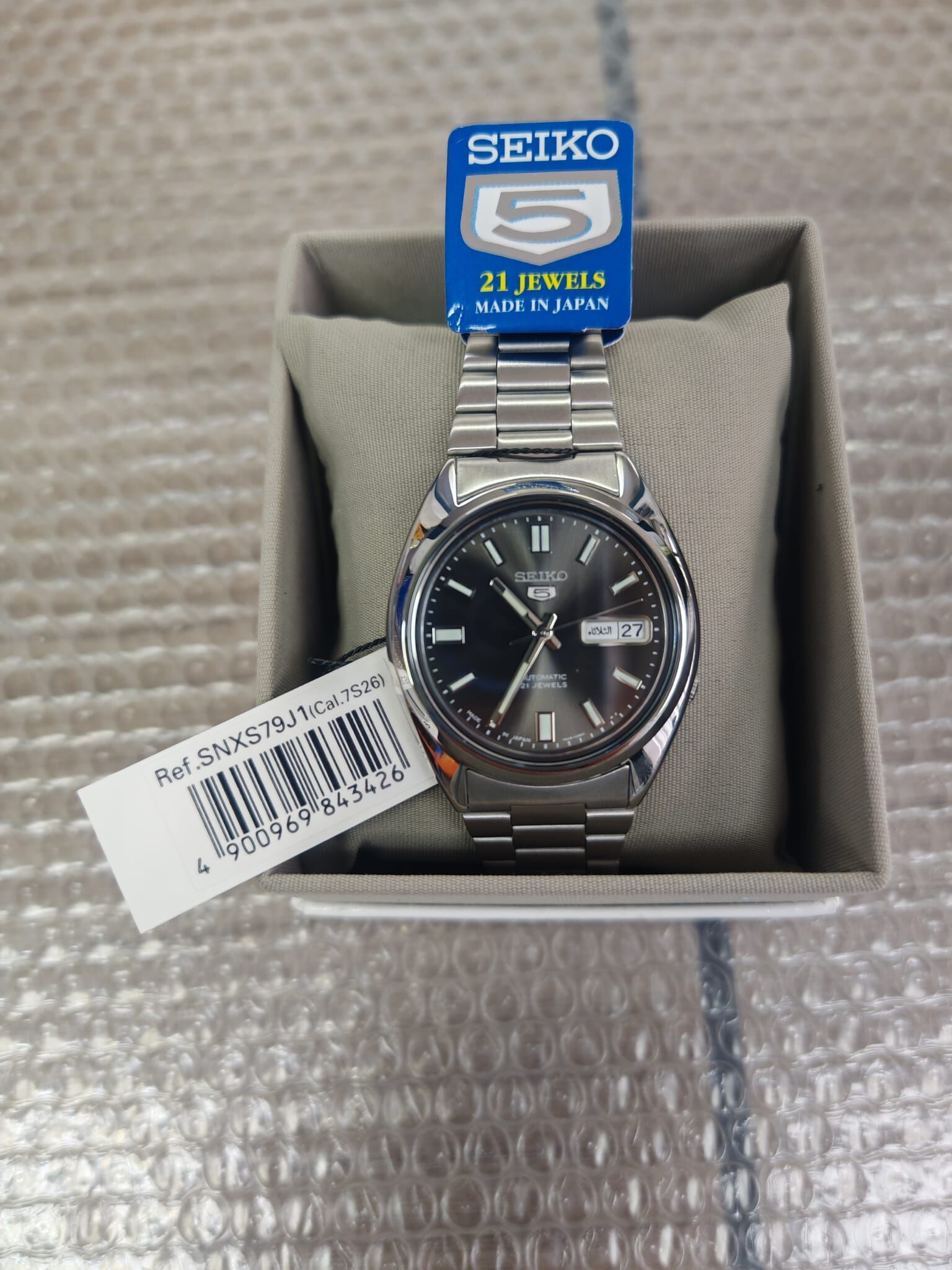 Seiko 精工 5 Mens Black Dial Automatic Watch SNXS79 SNXS79J1 SNXS79J1 黑色錶盤 自動手錶