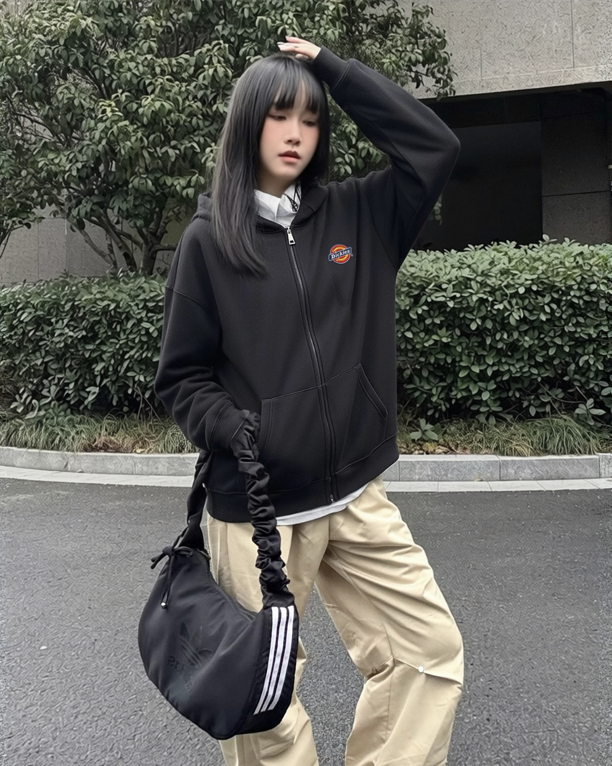 Dickies 美式 復古 學院風 雙拉鍊 連帽外套 廓型 4色
