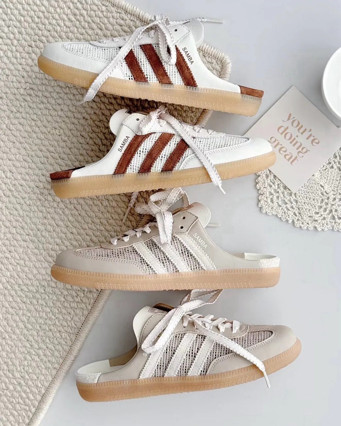 【逢甲FUZZY】Adidas Samba OG 包頭半拖 懶人鞋 穆勒鞋 奶茶 白棕 HP5050 HP5051