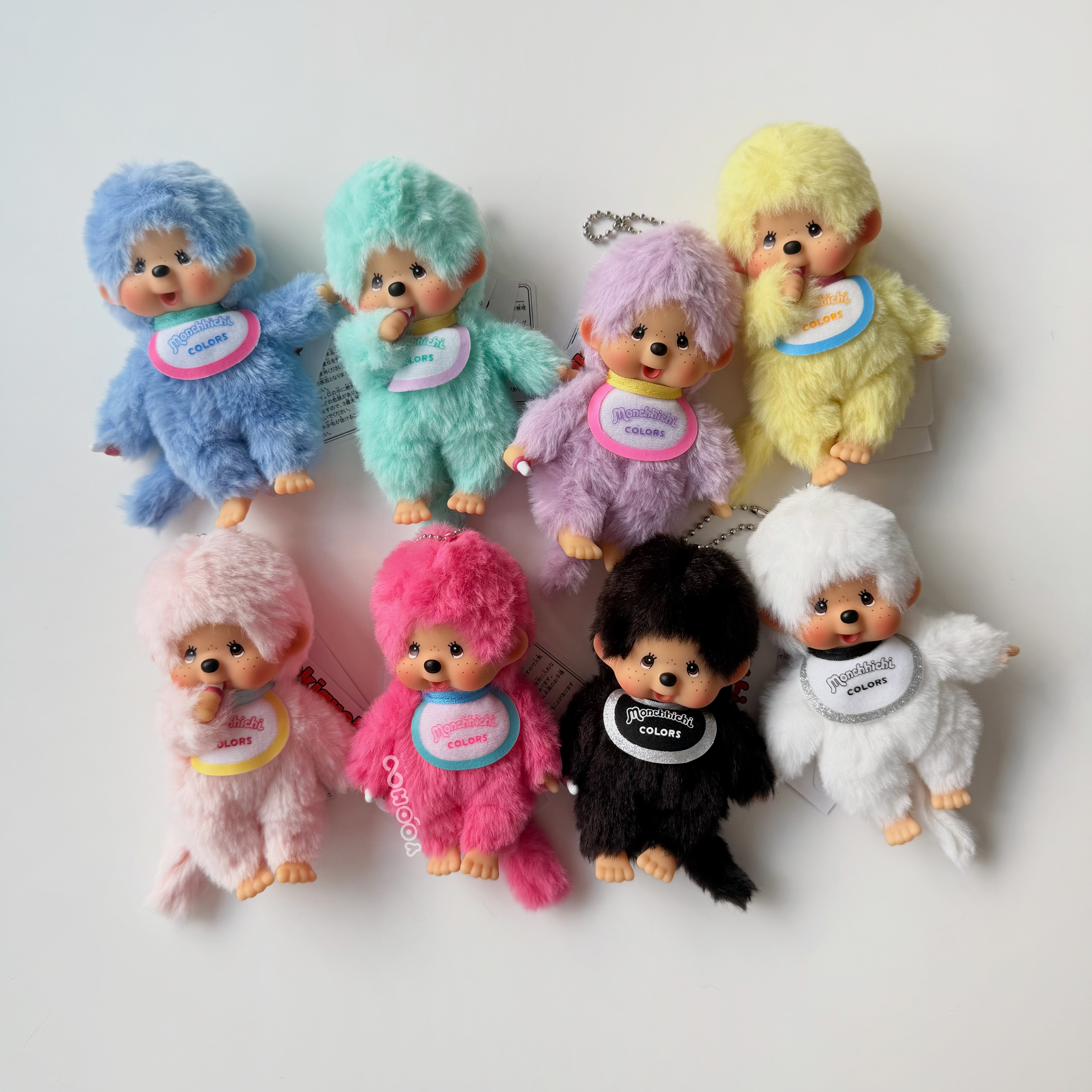 現貨┃Monchhichi 夢奇奇 COLOR 彩色 白色 黑色 粉色 藍色 綠色 紫色 吊飾