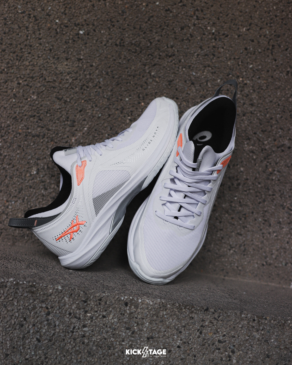 [特價售出無退換] 男女鞋 ASICS GLIDE NOVA FF 4 白橘 包覆 吸震 回彈 運動 耐磨 籃球鞋【1063A105-102】
