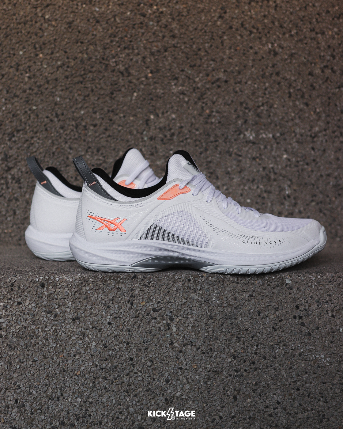 [特價售出無退換] 男女鞋 ASICS GLIDE NOVA FF 4 白橘 包覆 吸震 回彈 運動 耐磨 籃球鞋【1063A105-102】