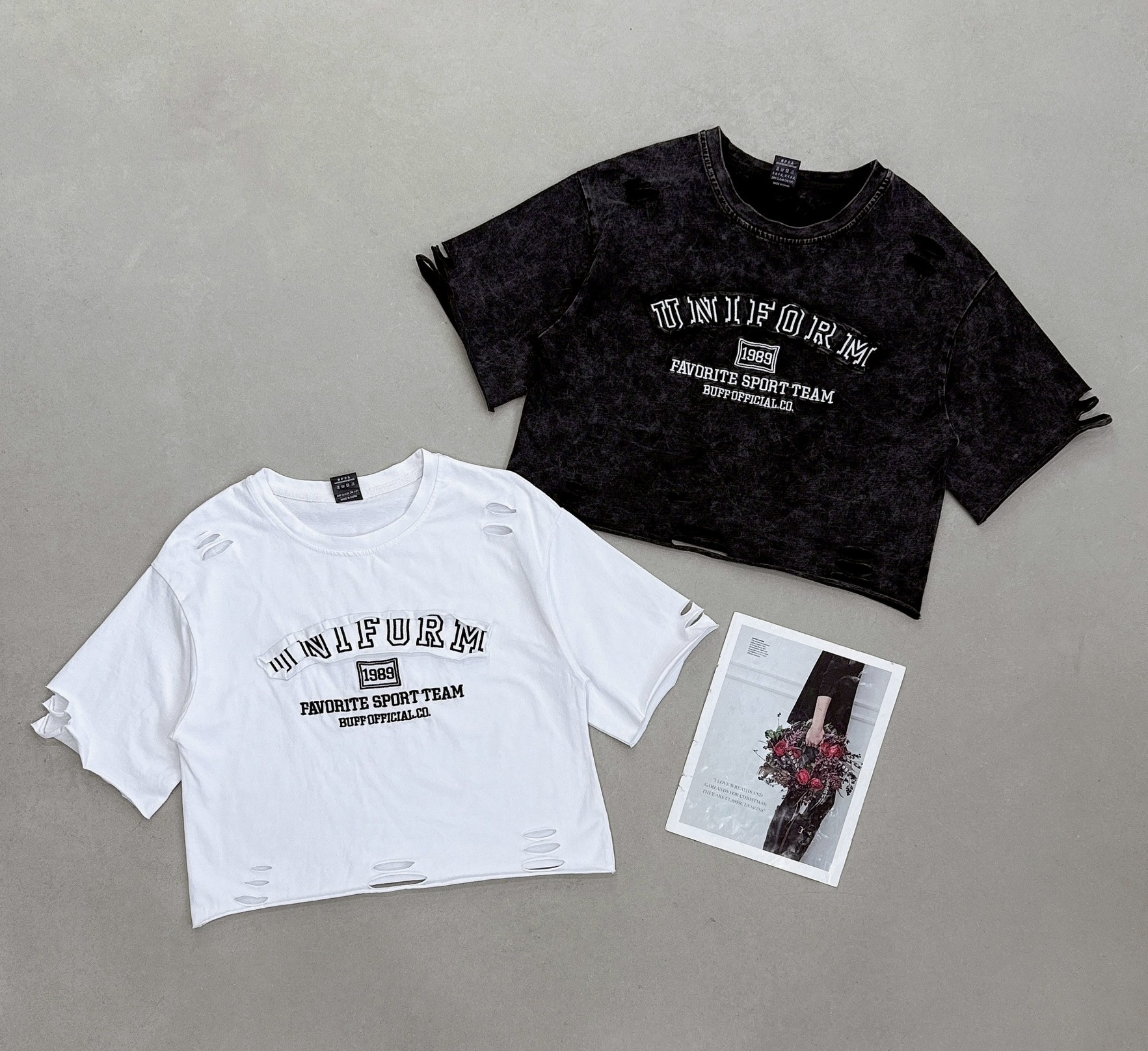 割破造型貼布1989水洗/棉質衣