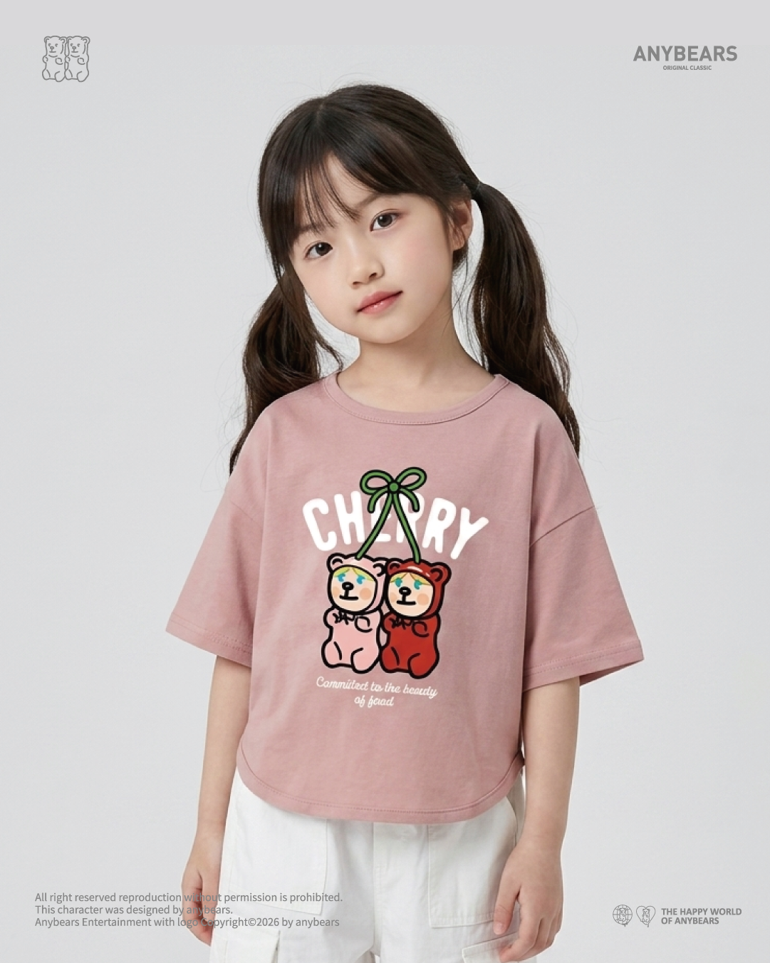 ANYBEARS® Cherry Baby BEAR 櫻桃寶貝熊 兒童短版上衣