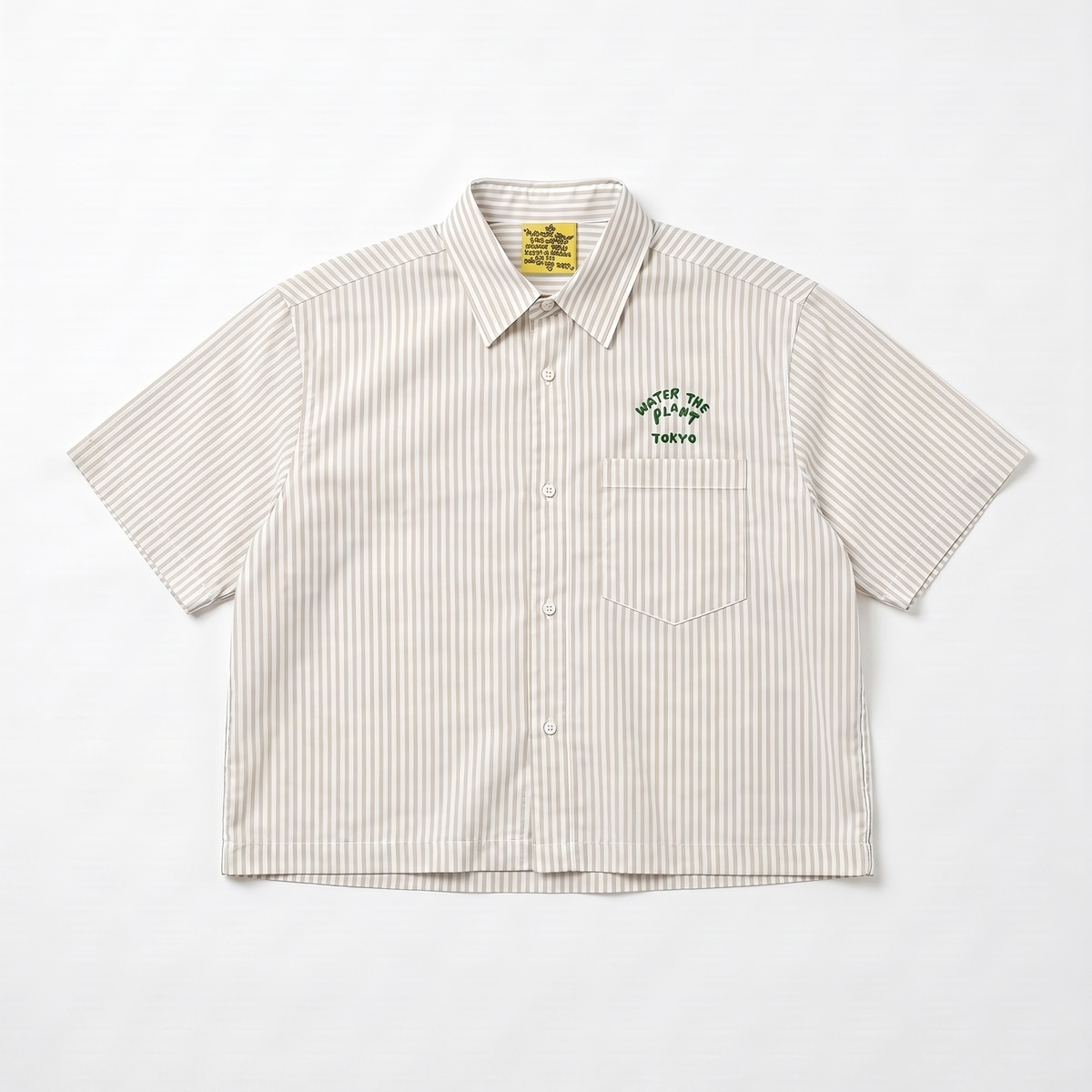 WATER THE PLANT 背後印花Logo 條紋 休閒寬鬆 短袖襯衫 WTP