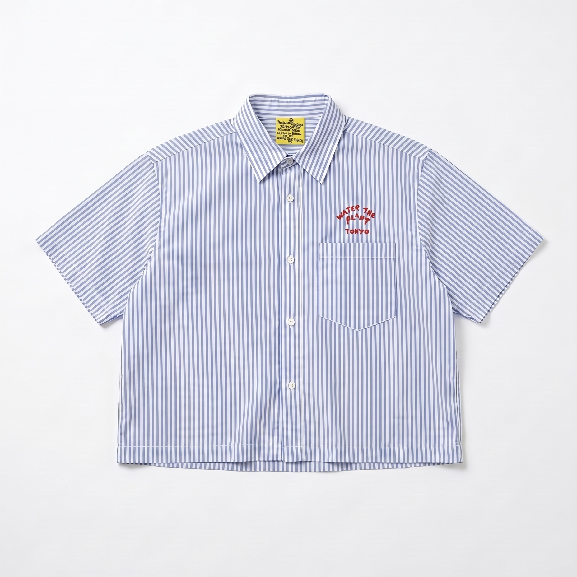 WATER THE PLANT 背後印花Logo 條紋 休閒寬鬆 短袖襯衫 WTP