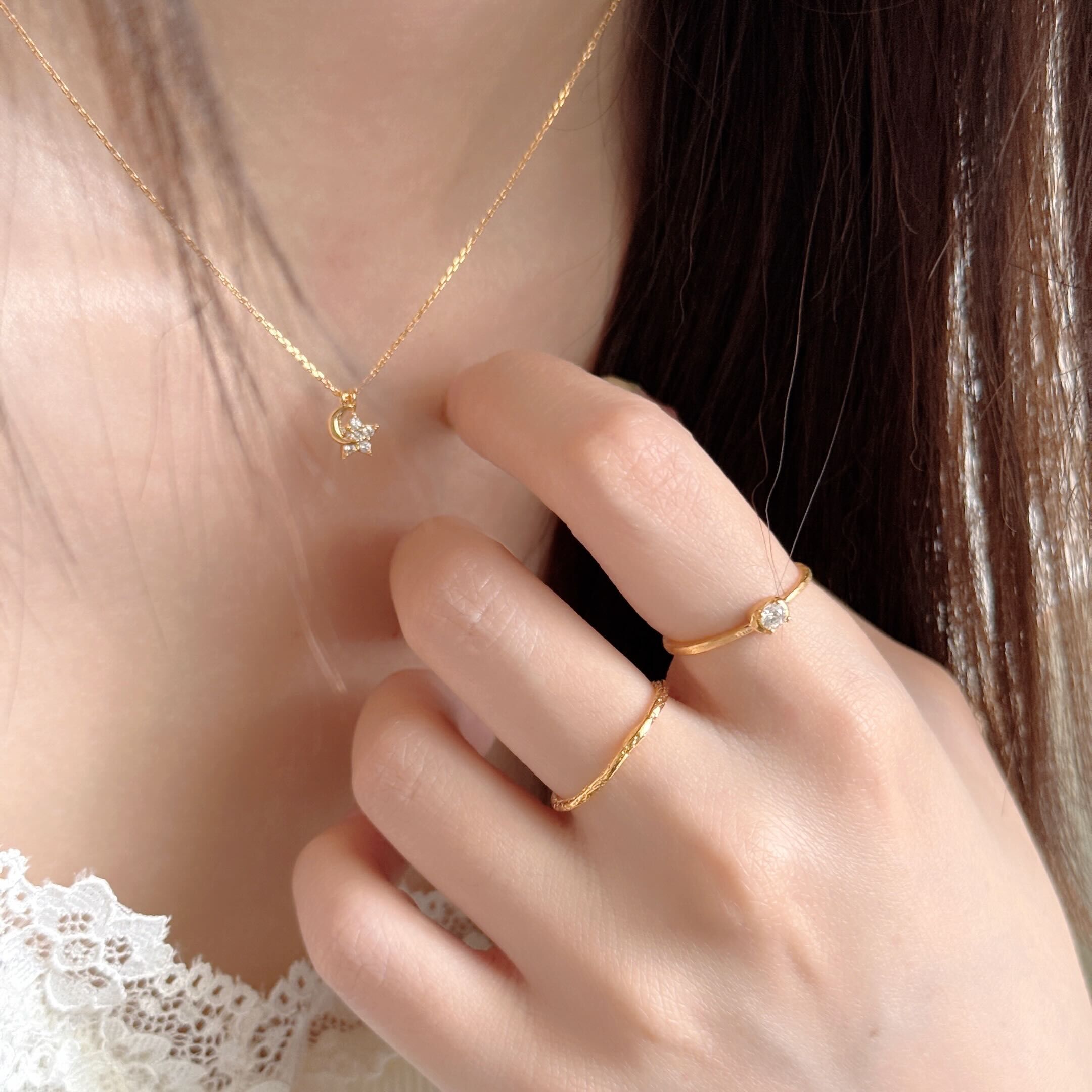 🇰🇷925 silver 閃閃星星月亮項鍊｜2 color