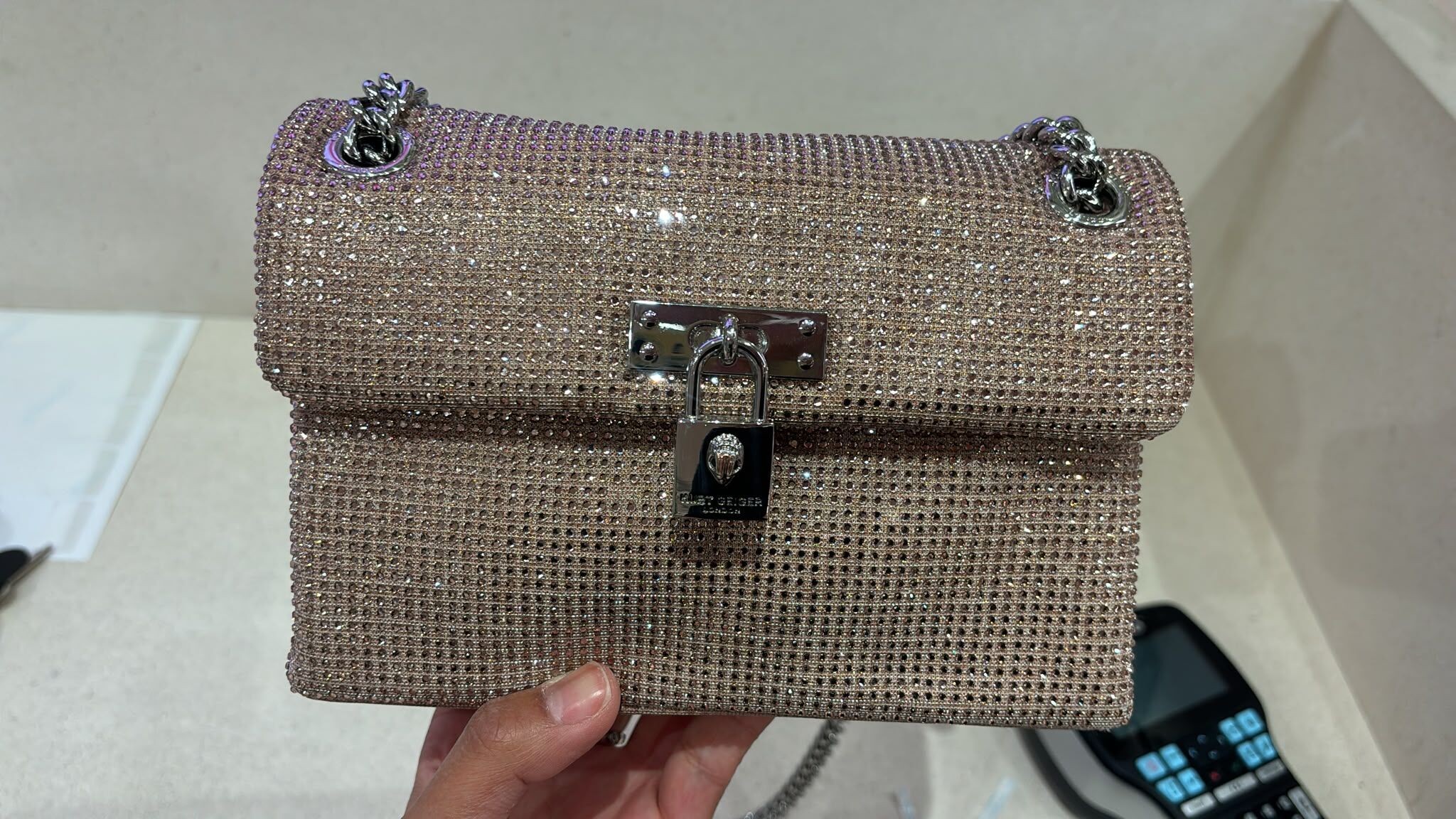 英國代購 KG Kurt Geiger FABRIC MINI BRIXTON BLUSH