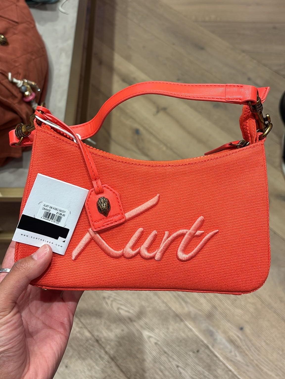 英國代購 KG Kurt Geiger KURT SM HOBO XBODY ORANGE