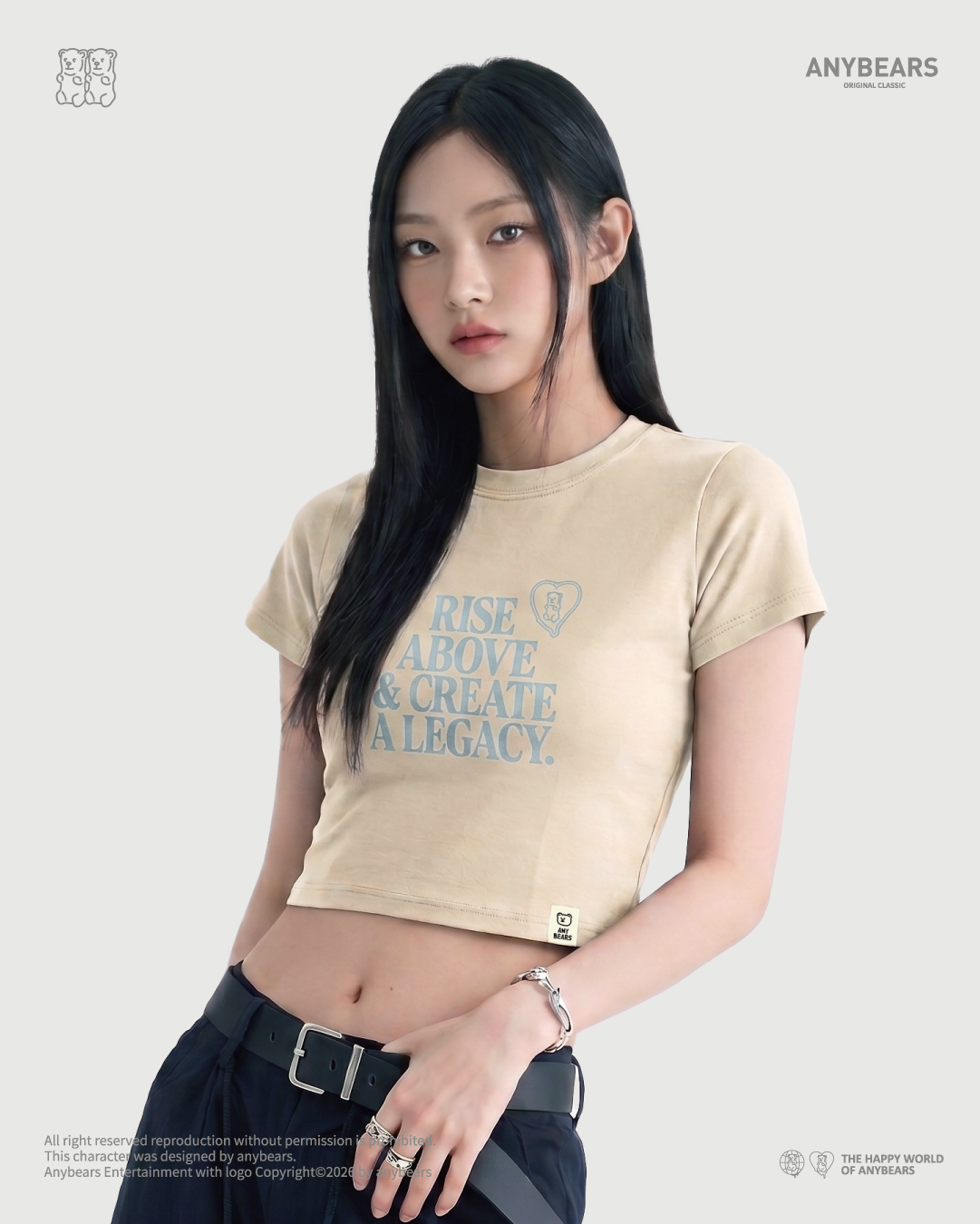 ANYBEARS® ANYBEARS MADE Crop Top 陪伴熊刷色短版上衣