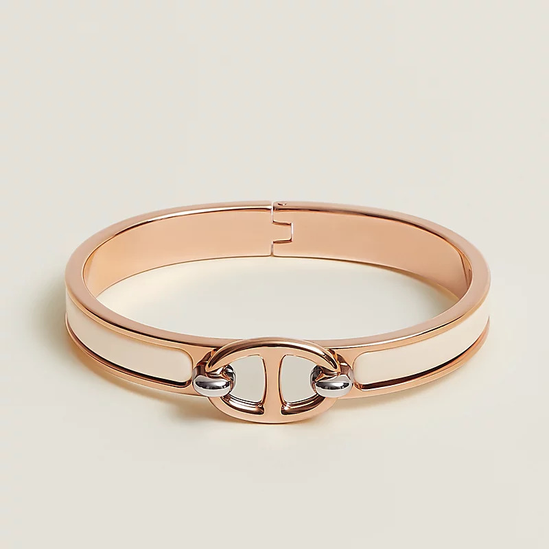 Hermes mini Clic bracelet CDA crème fo 奶白/玫瑰金